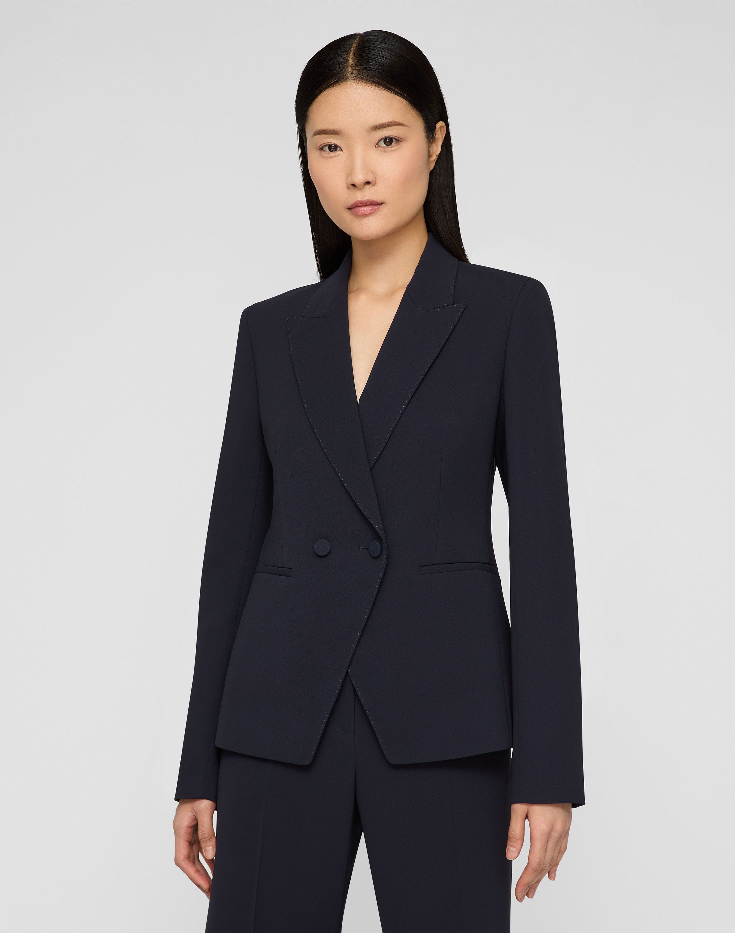 Petite Responsible Finesse Crepe Double Breasted Blazer