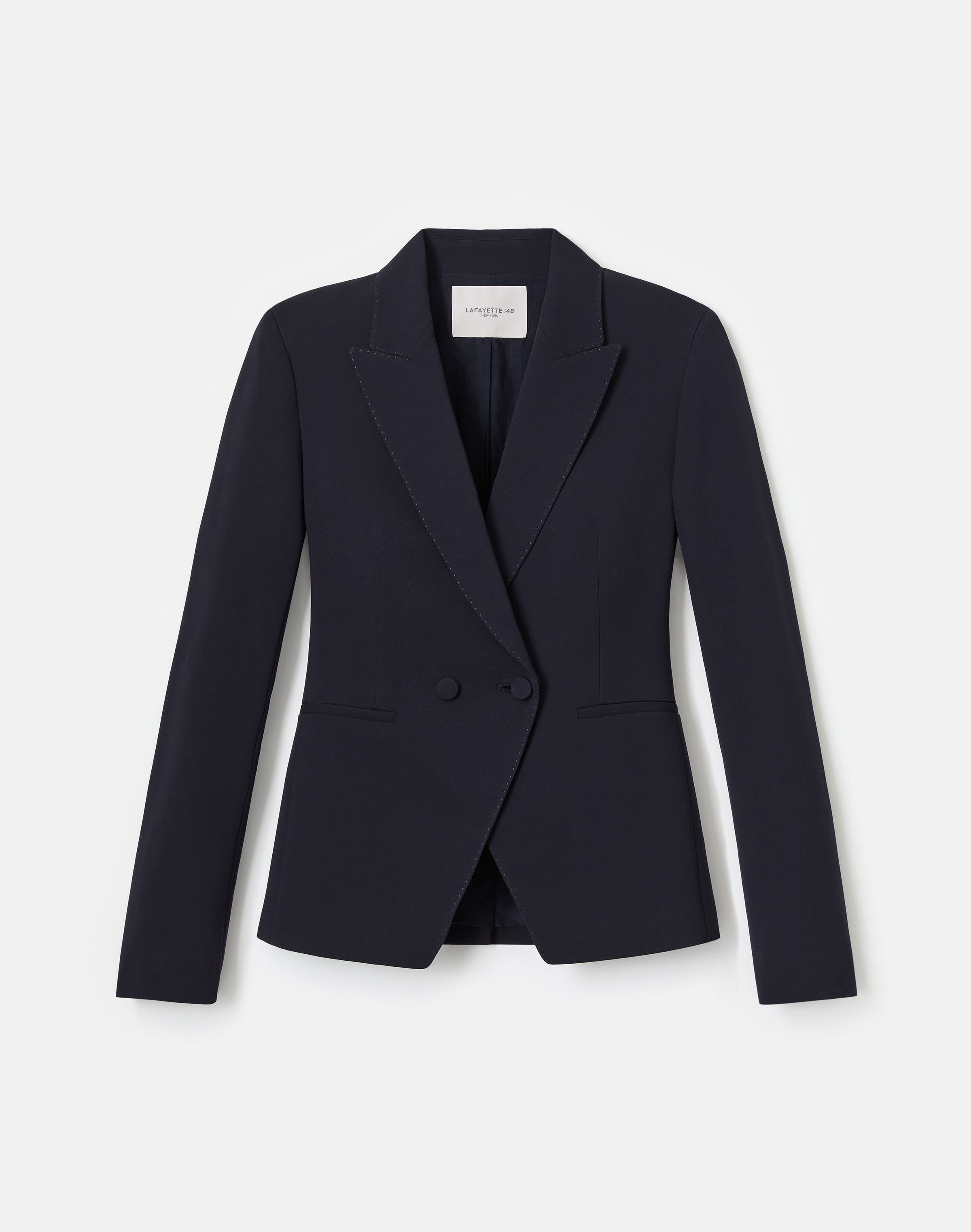 Petite Responsible Finesse Crepe Double Breasted Blazer