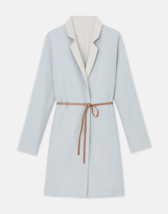 Two Tone Wool-Silk Reversible Notch Lapel Jacket