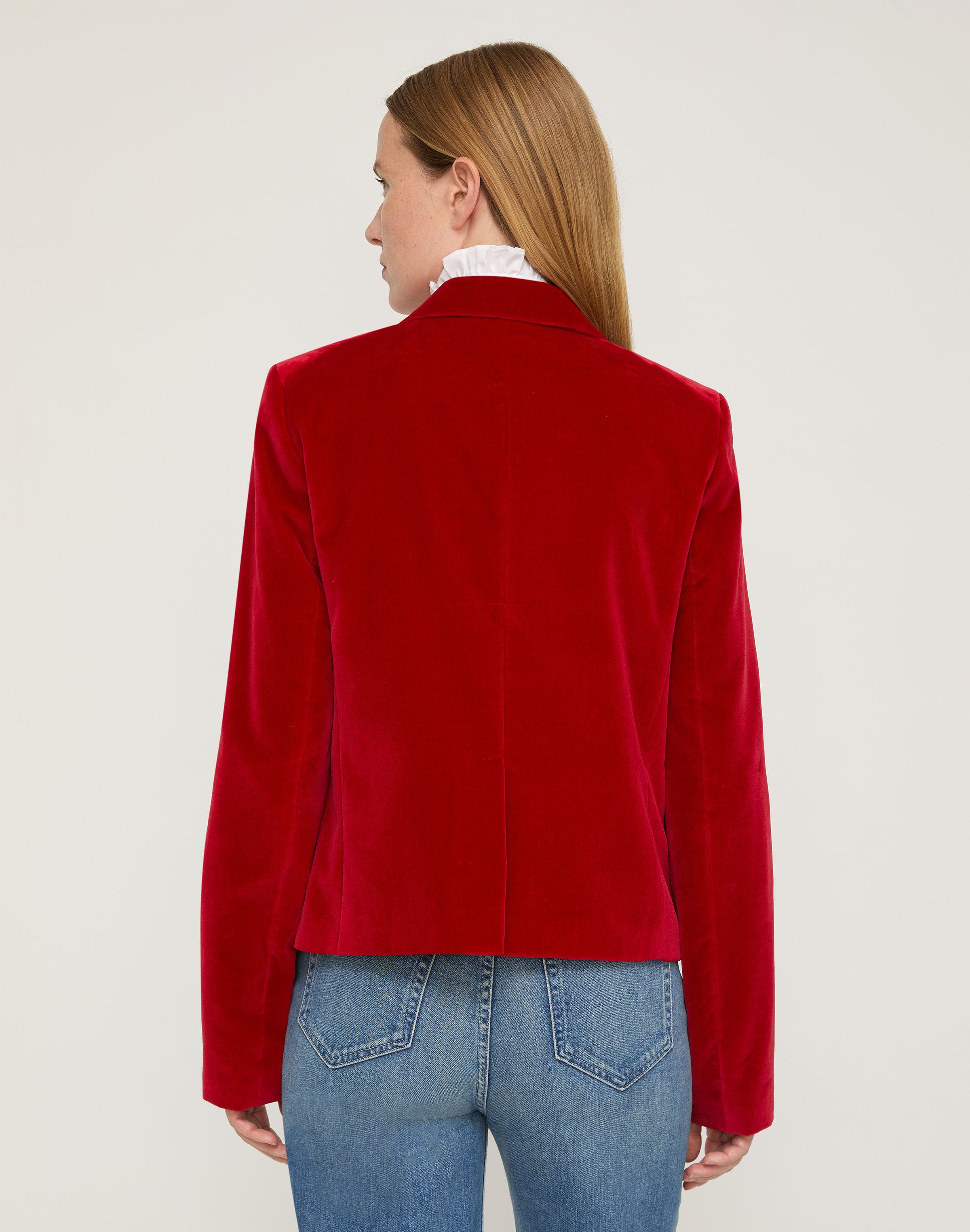 Velvet Cropped Boyfriend Blazer