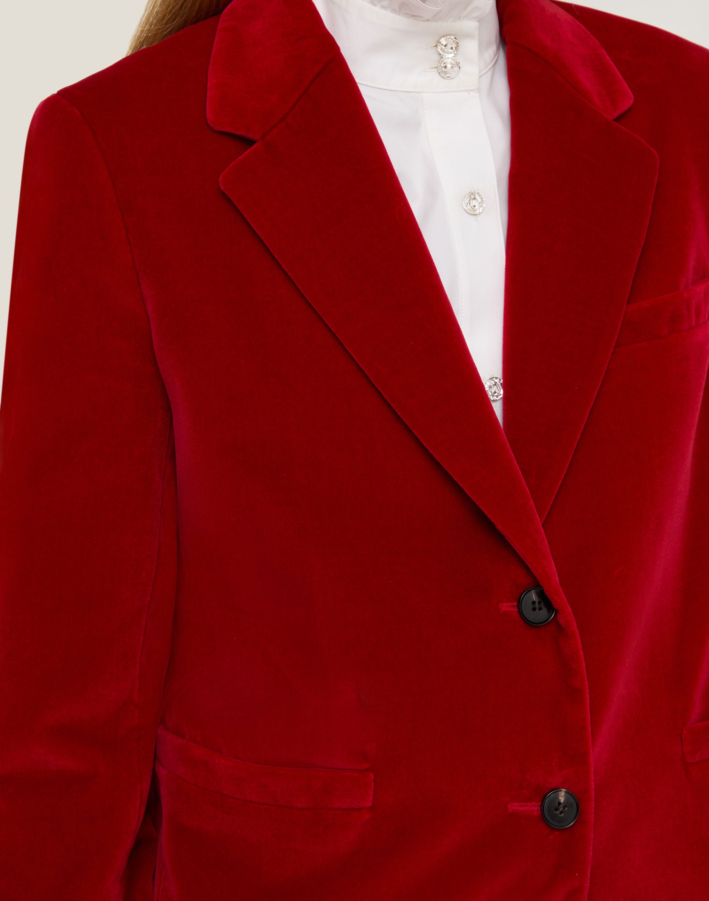 Velvet Cropped Boyfriend Blazer