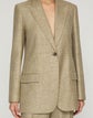 Marled Panama Weave Straight Blazer
