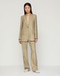 Marled Panama Weave Straight Blazer