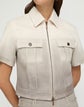 Hand Dip Dye L148 Denim Short Sleeve Zip Jacket