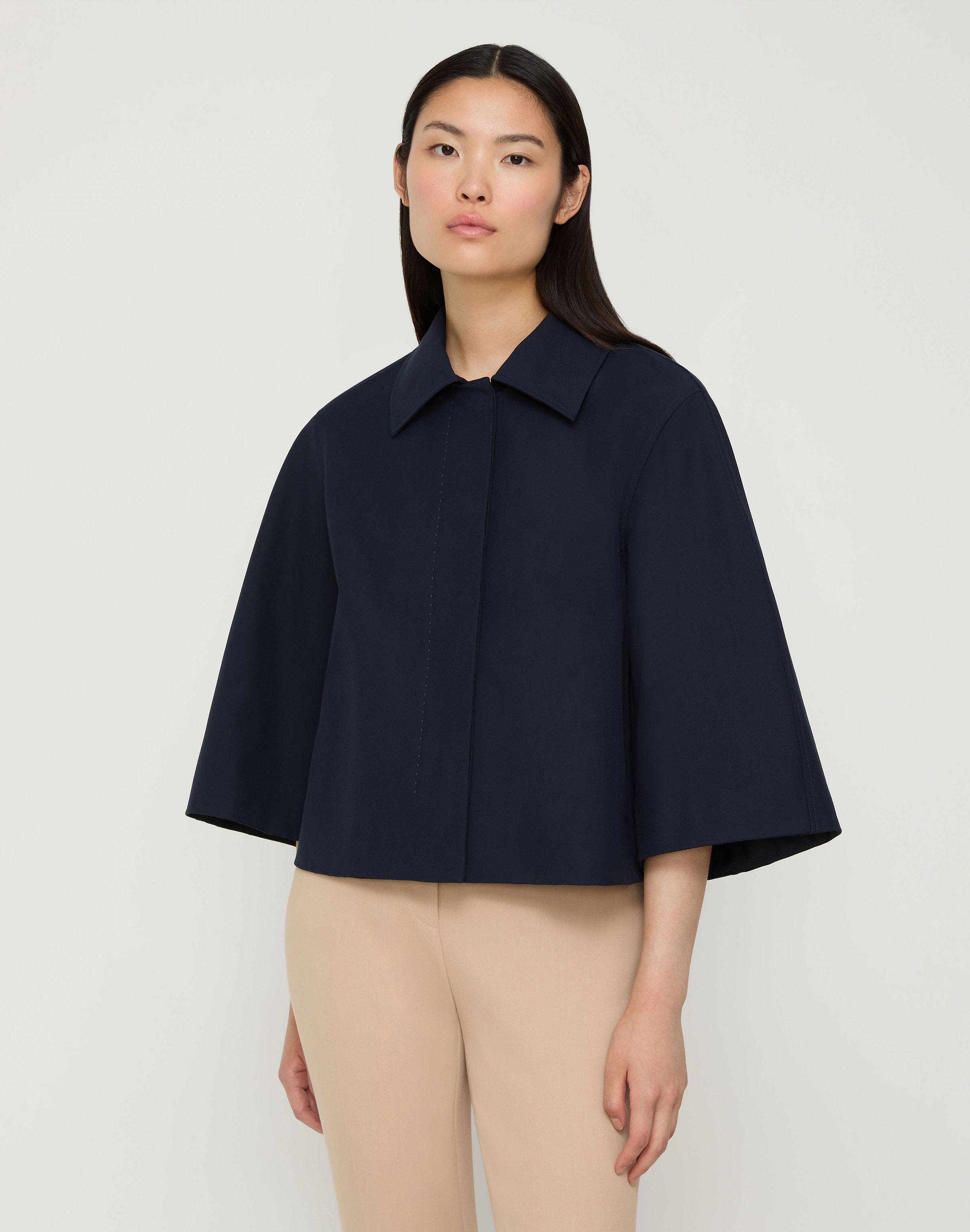 Techno Stretch Twill Cropped Jacket