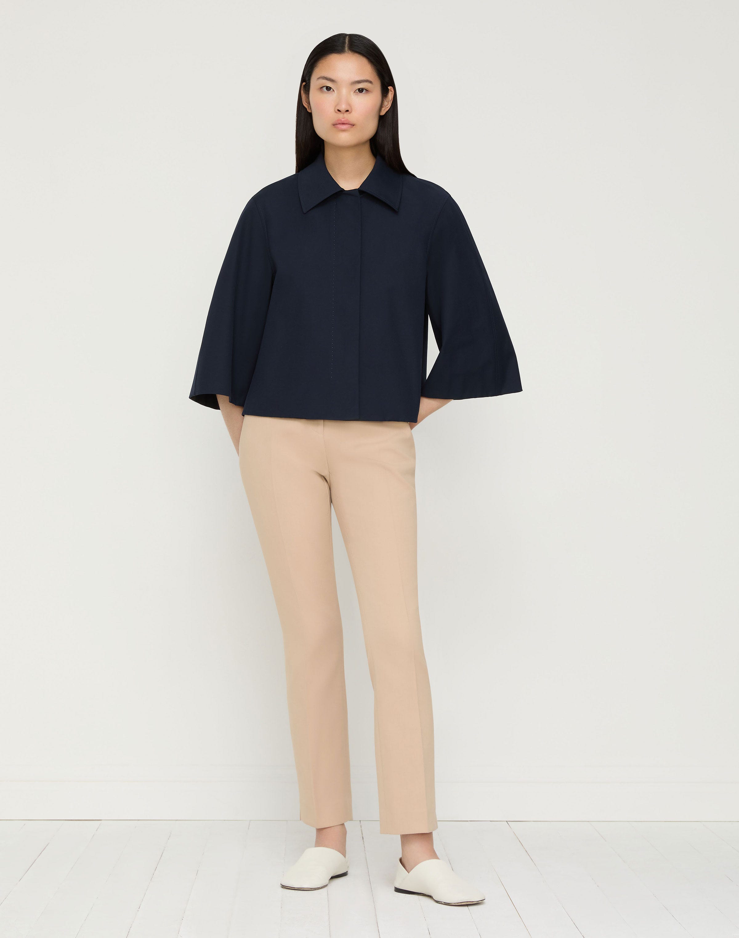 Techno Stretch Twill Cropped Jacket