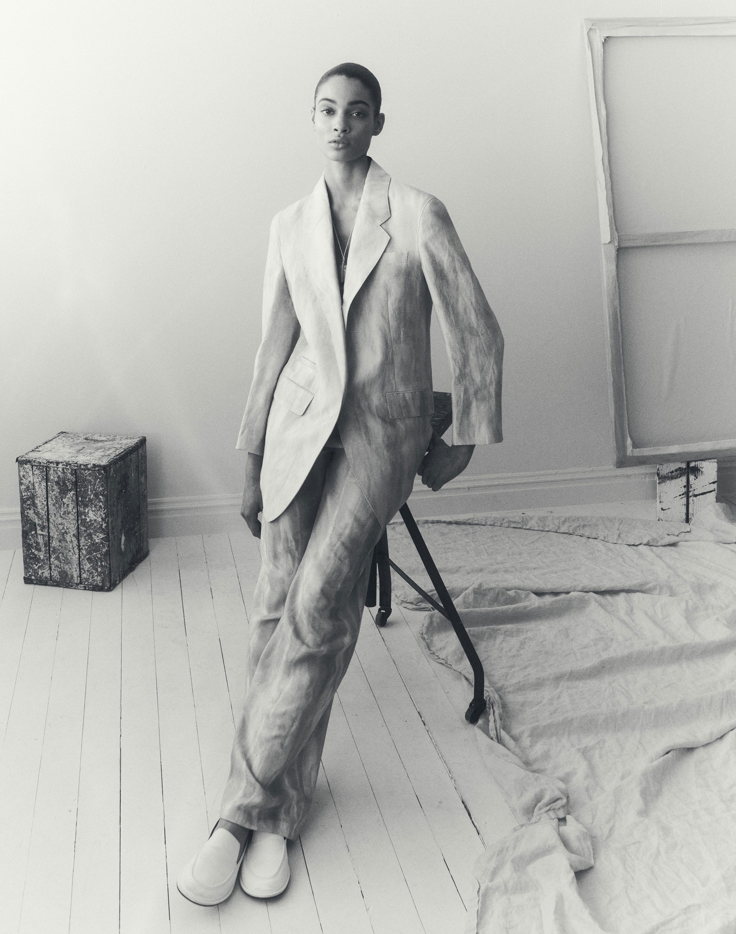 Ramie-Silk Blazer and Silk Twill Sullivan Pant