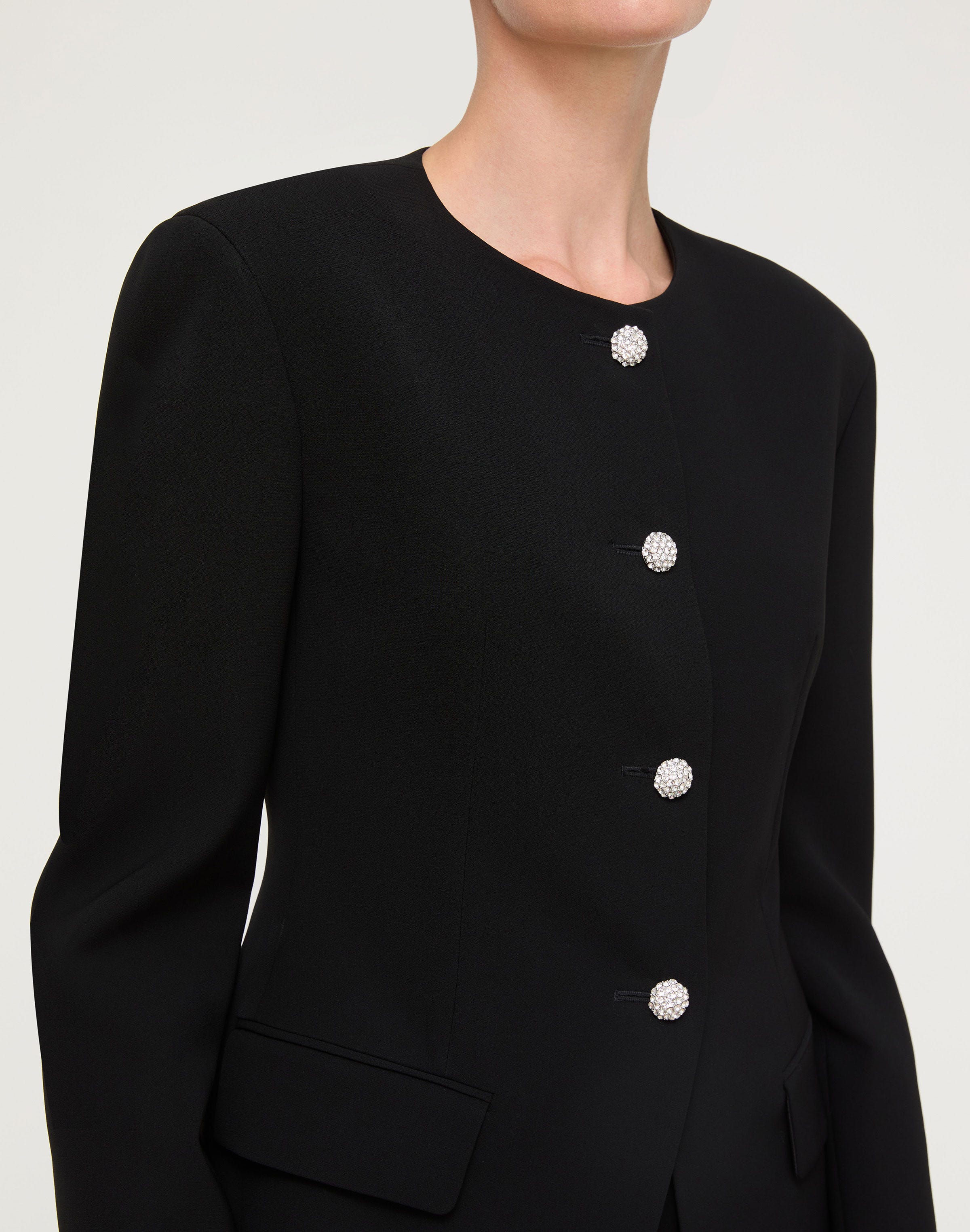 Responsible Finesse Crepe Cluster Button Jacket