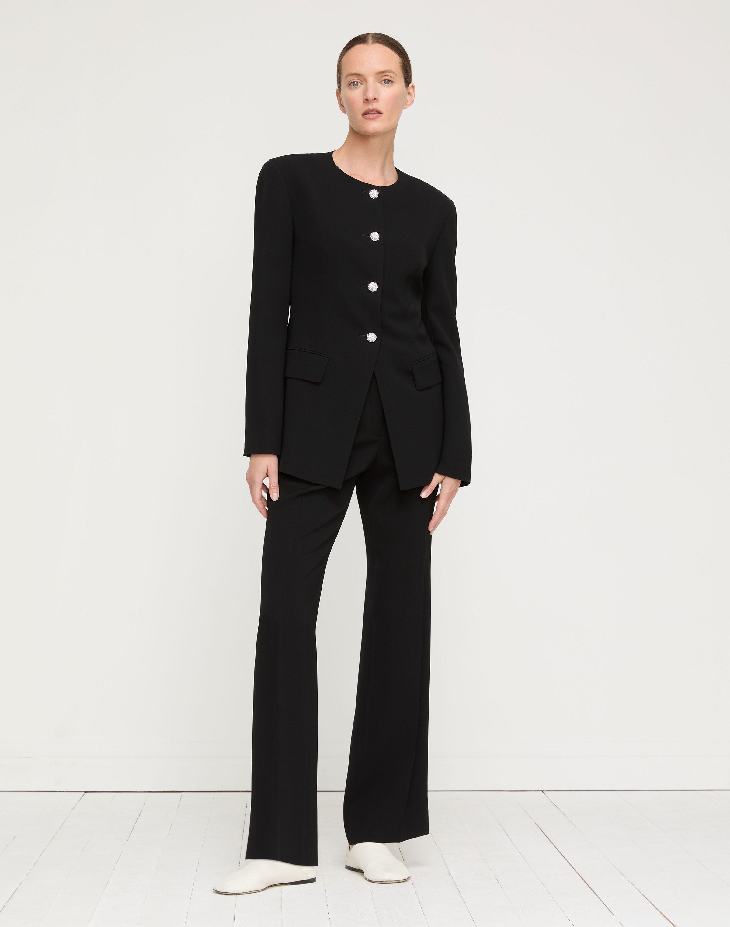 Responsible Finesse Crepe Cluster Button Jacket
