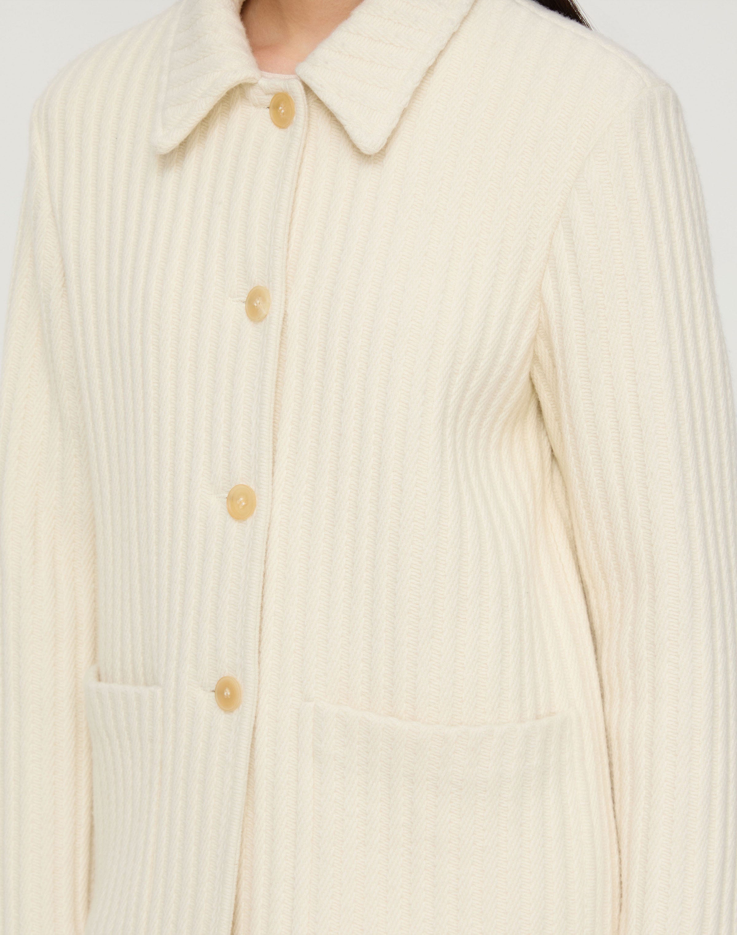 Lofty Merino Wool-Cashmere Patch Pocket Jacket