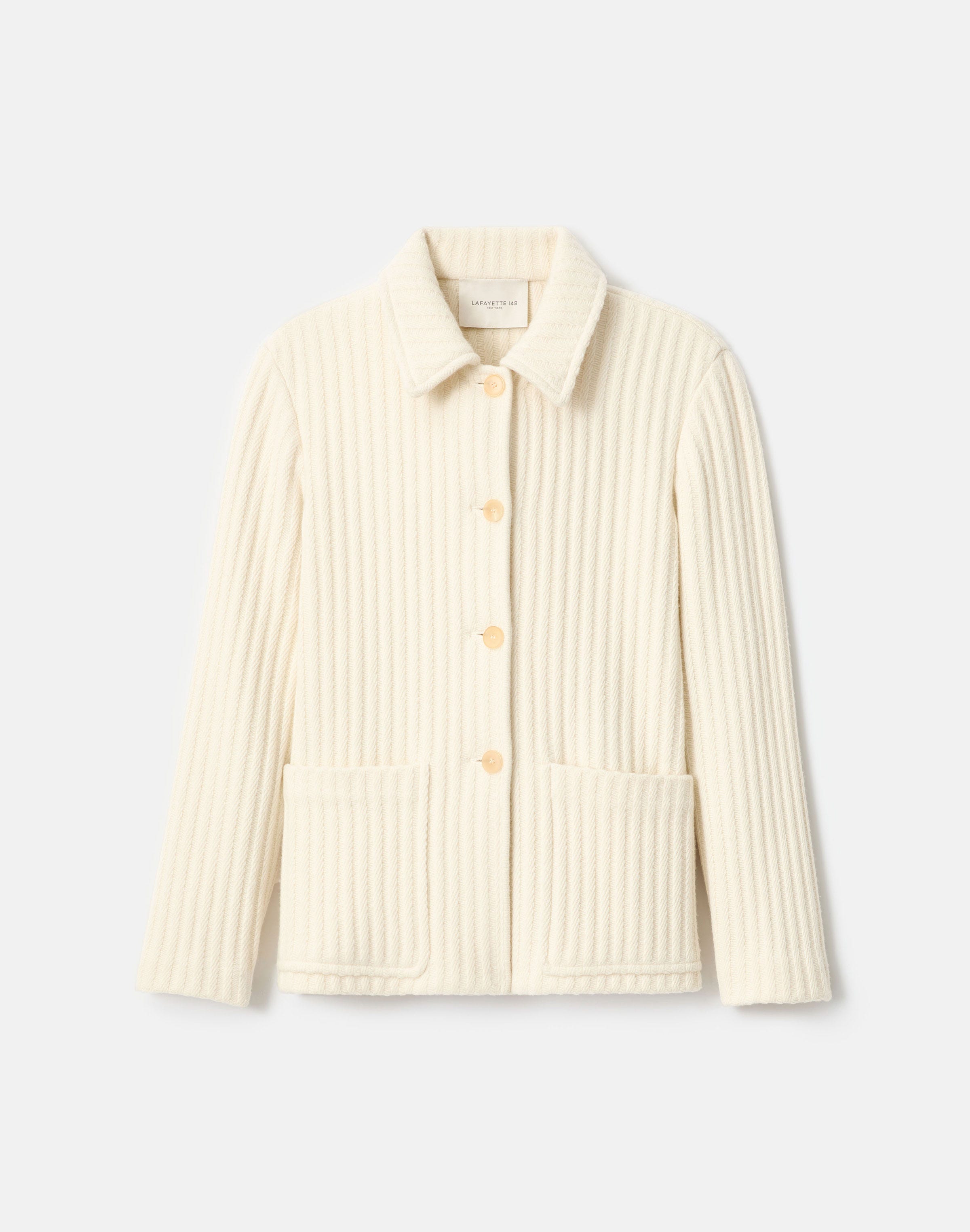 Lofty Merino Wool-Cashmere Patch Pocket Jacket