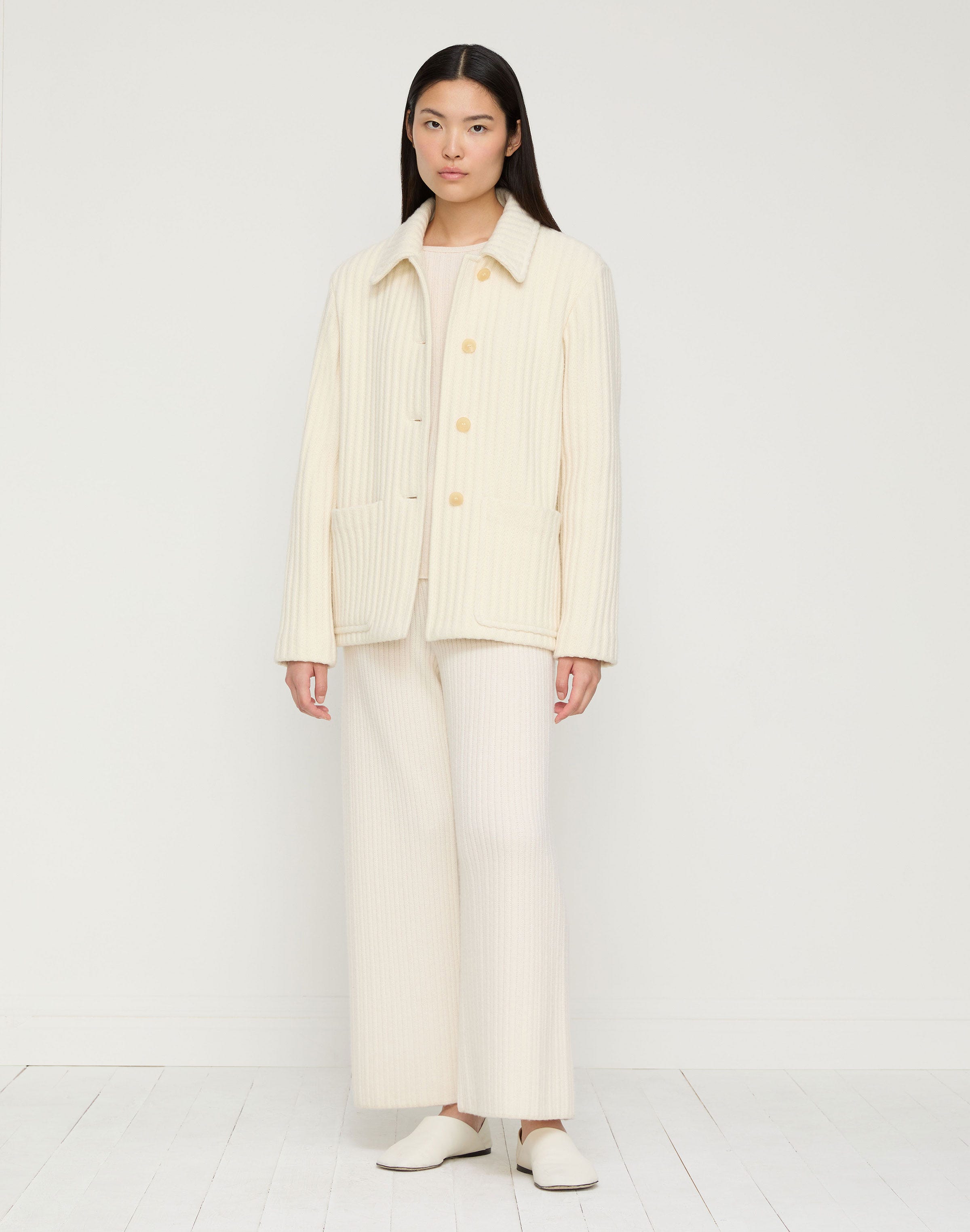 Lofty Merino Wool-Cashmere Patch Pocket Jacket