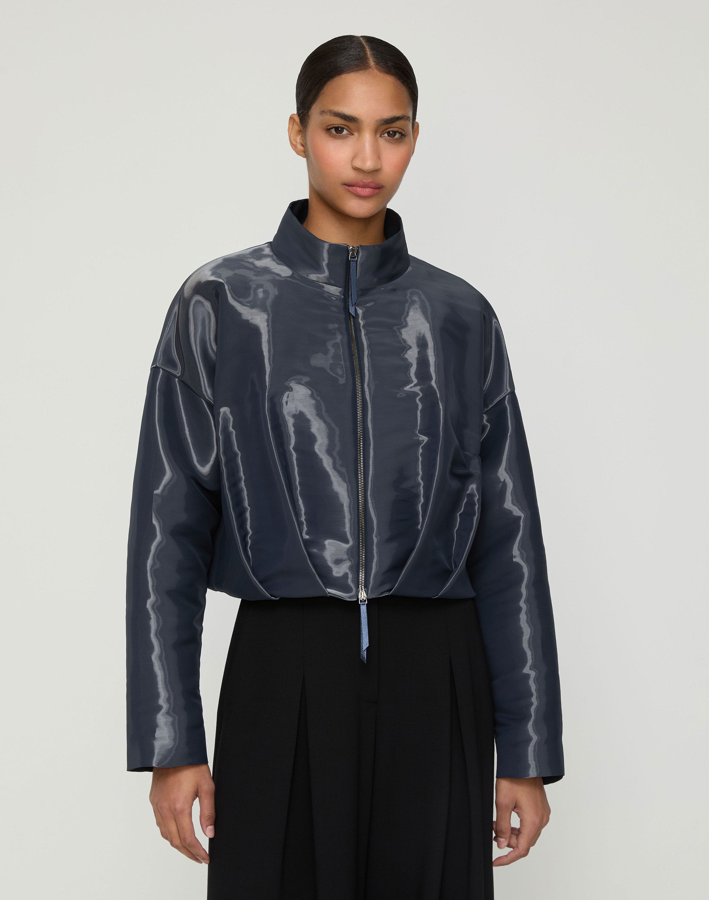 Liquid Twill Pleated Waist Jacket