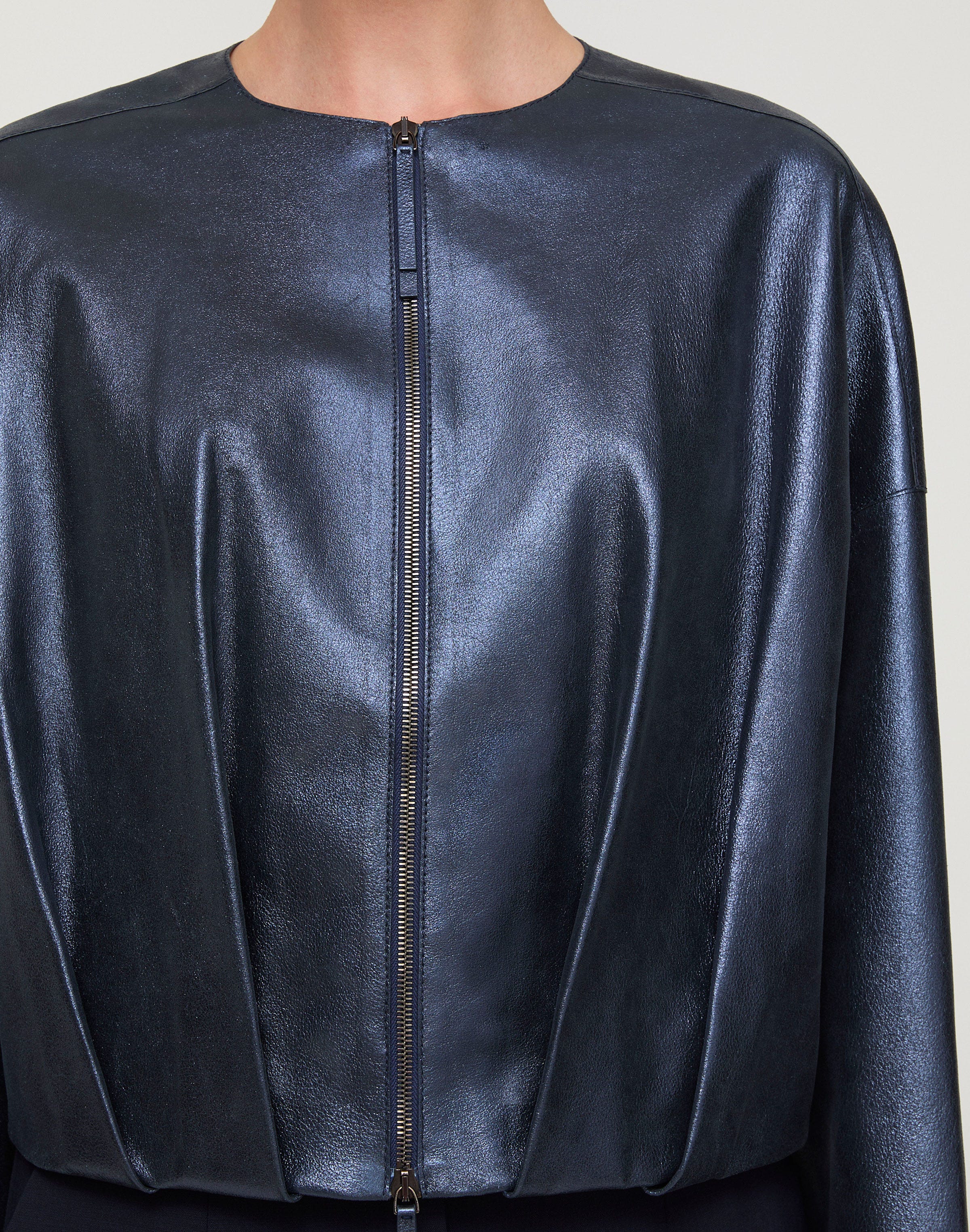 Metallic Stardust Suede Pleated Waist Jacket