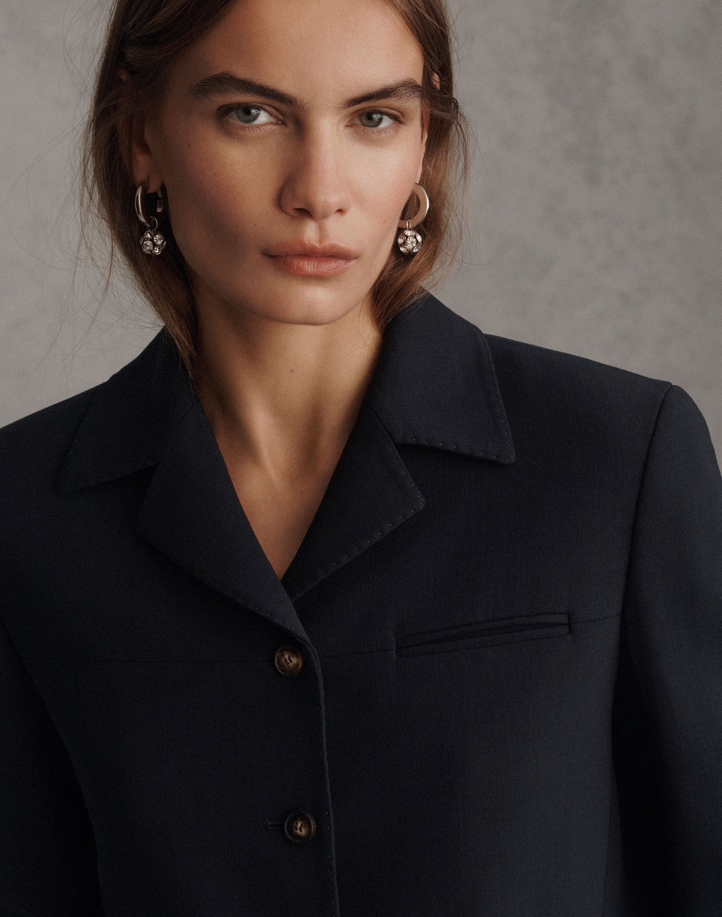 Plus-Size Responsible Wool Double Face Patch Pocket Jacket