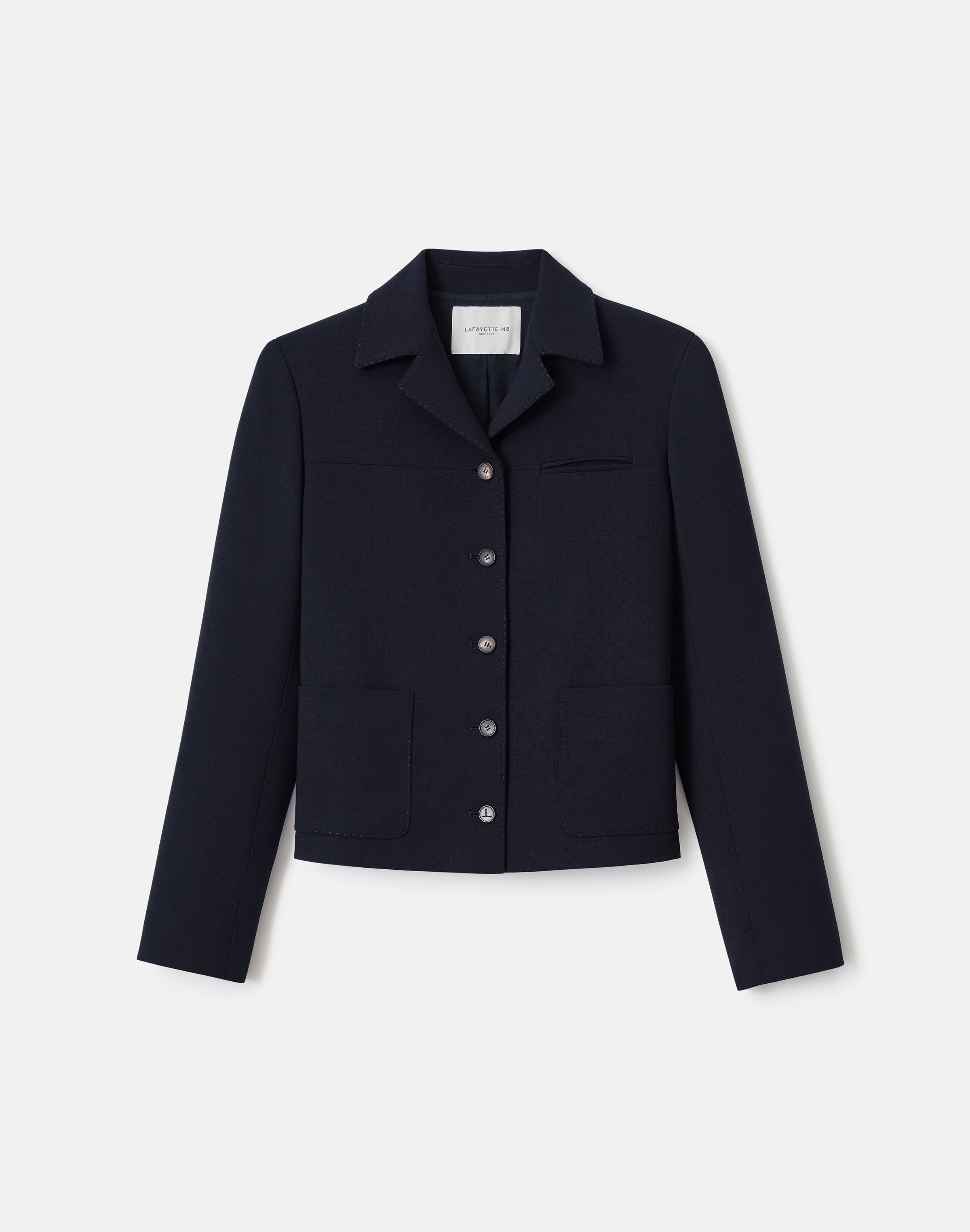 Plus-Size Responsible Wool Double Face Patch Pocket Jacket