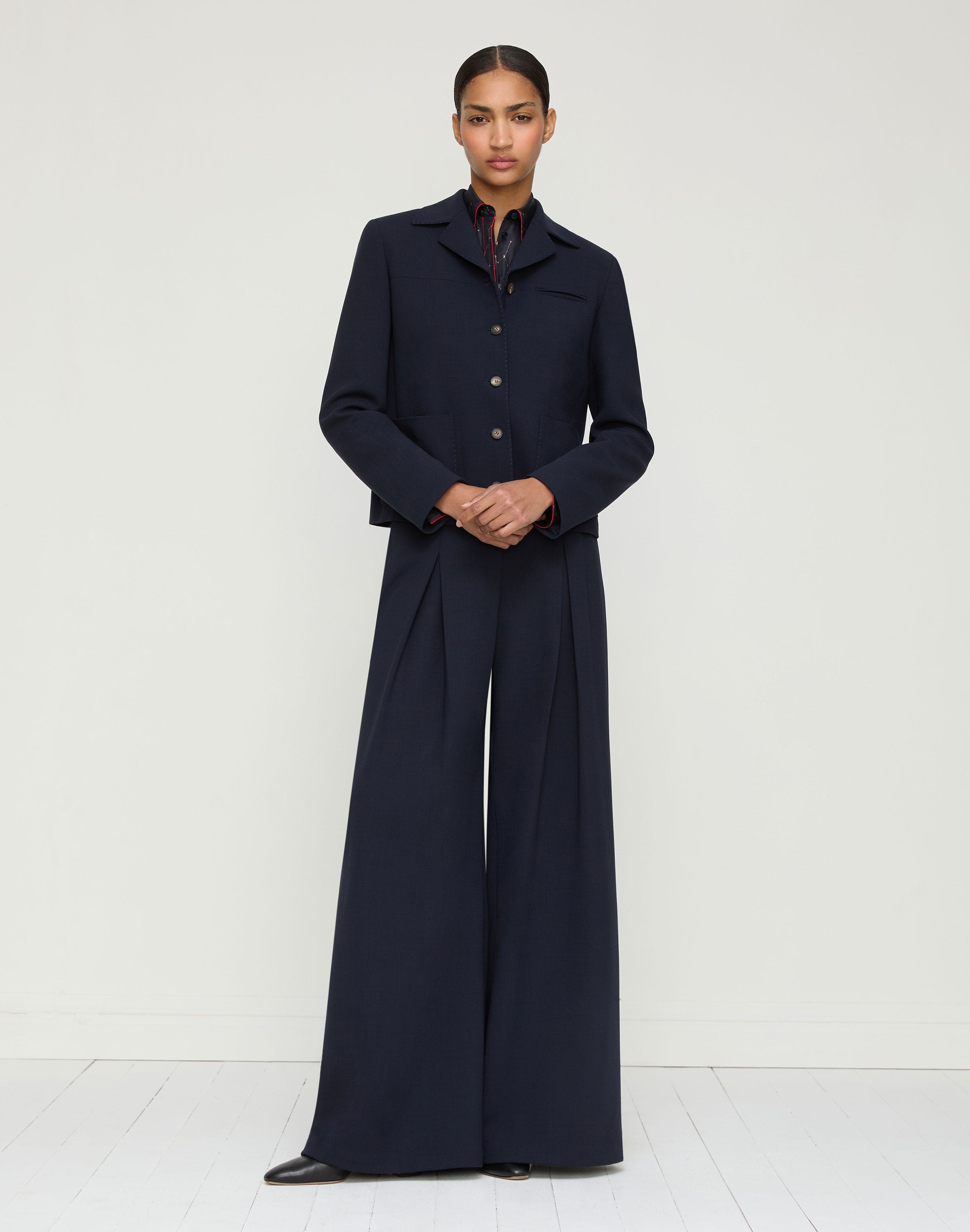 Plus-Size Responsible Wool Double Face Patch Pocket Jacket