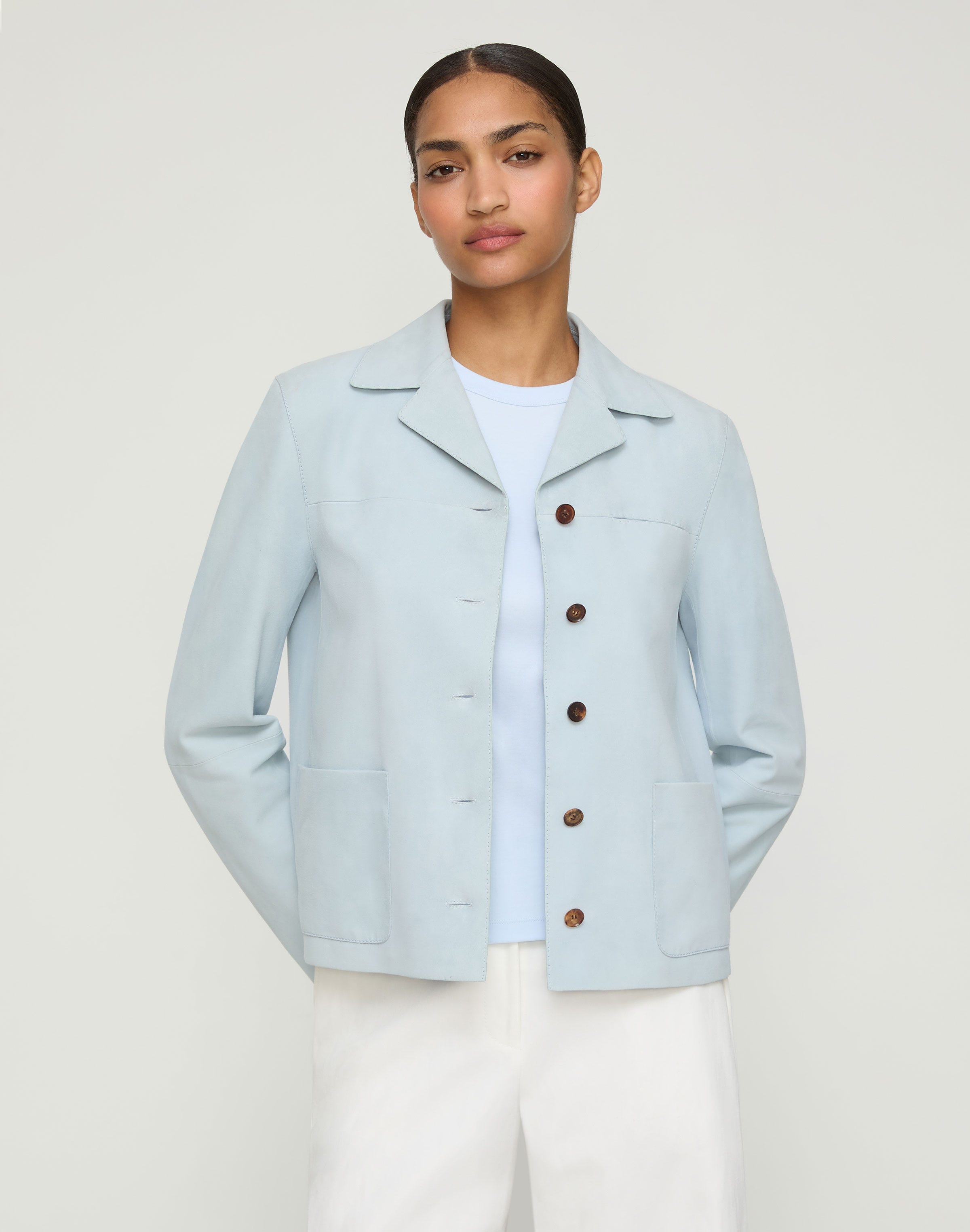Petite Suede Patch Pocket Shirt Jacket
