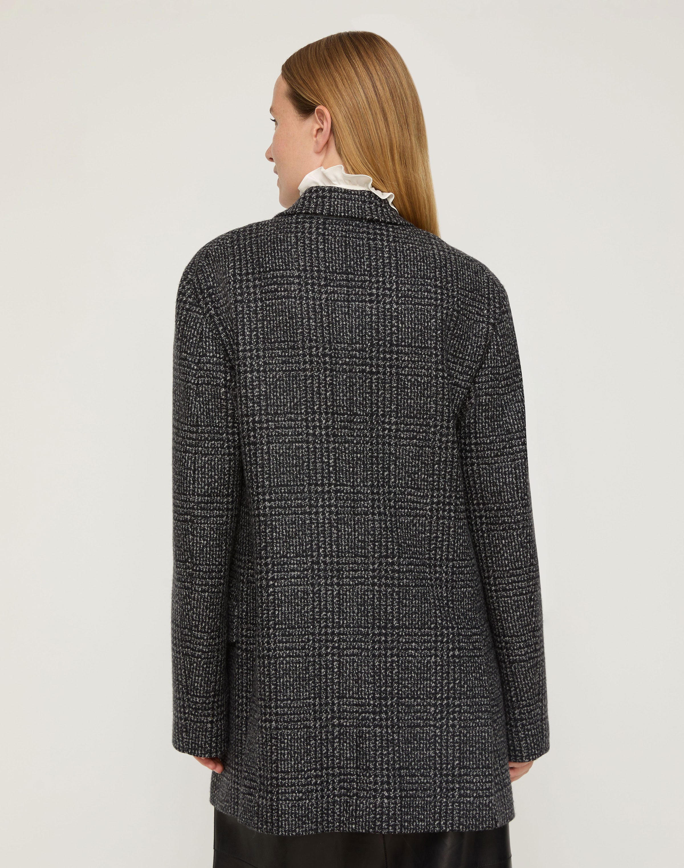 Plaid Wool-Cashmere Mouliné Neapolitan Jacket