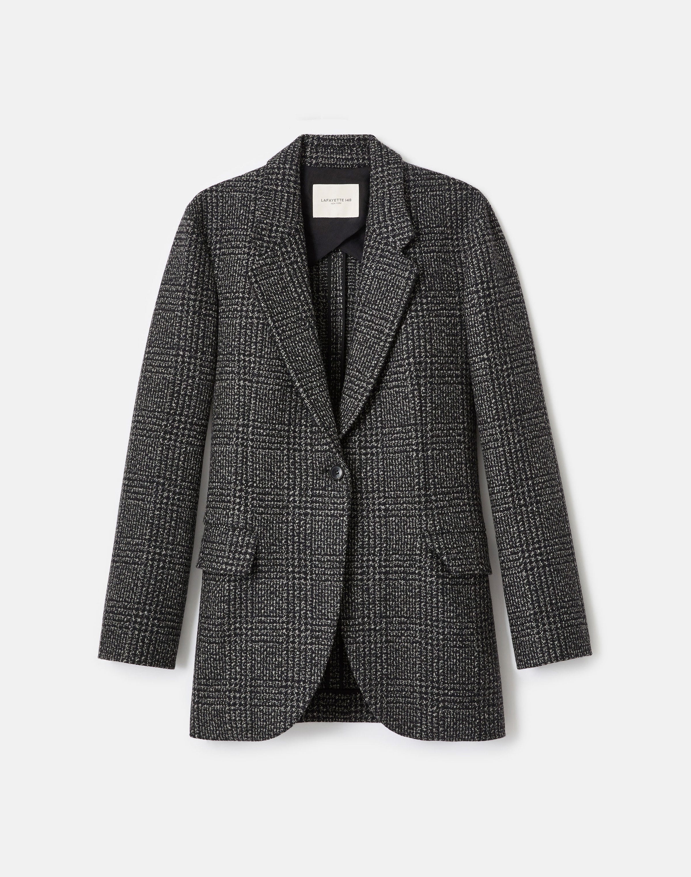 Plaid Wool-Cashmere Mouliné Neapolitan Jacket