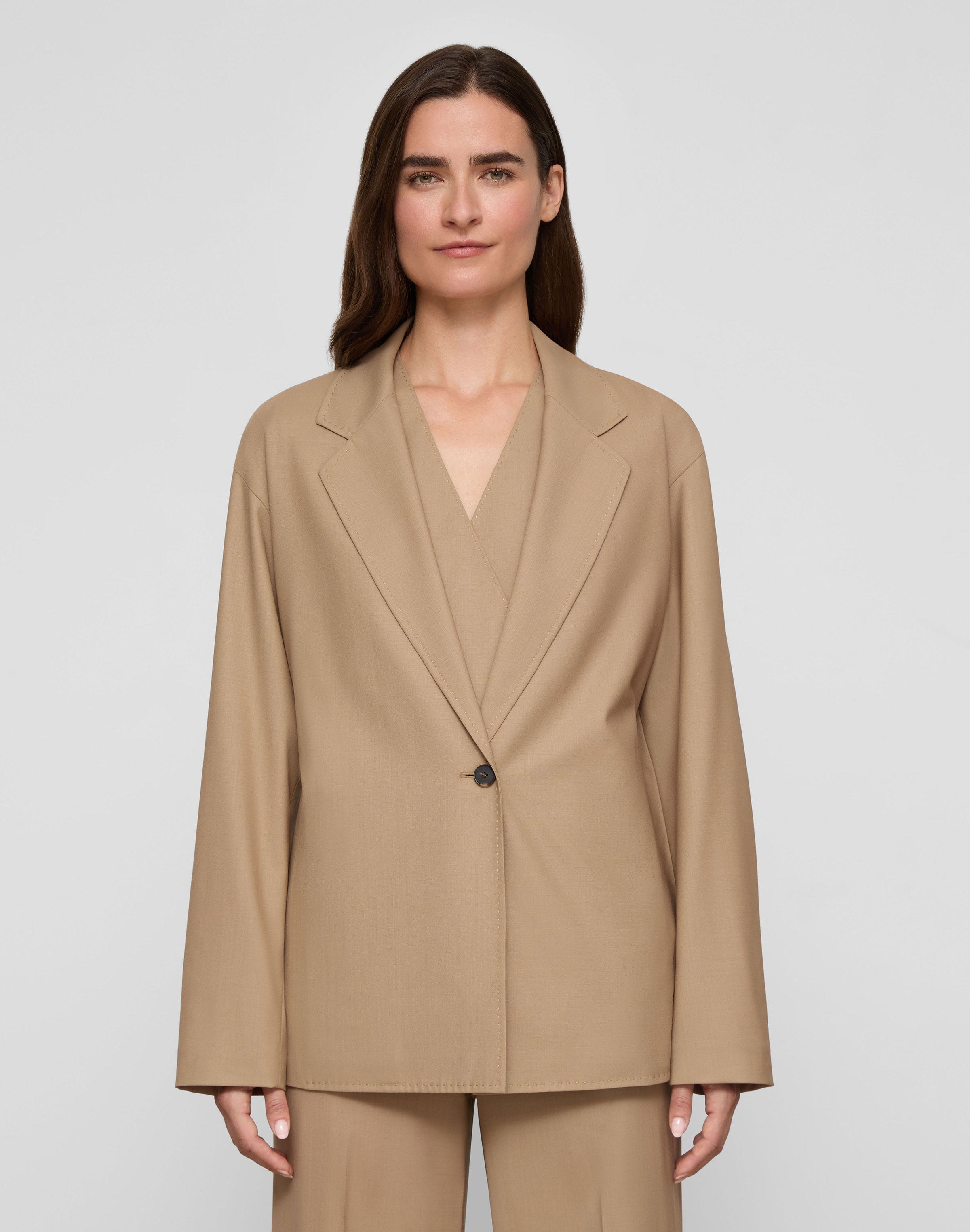 Tropical Wool Tie Back Jacket