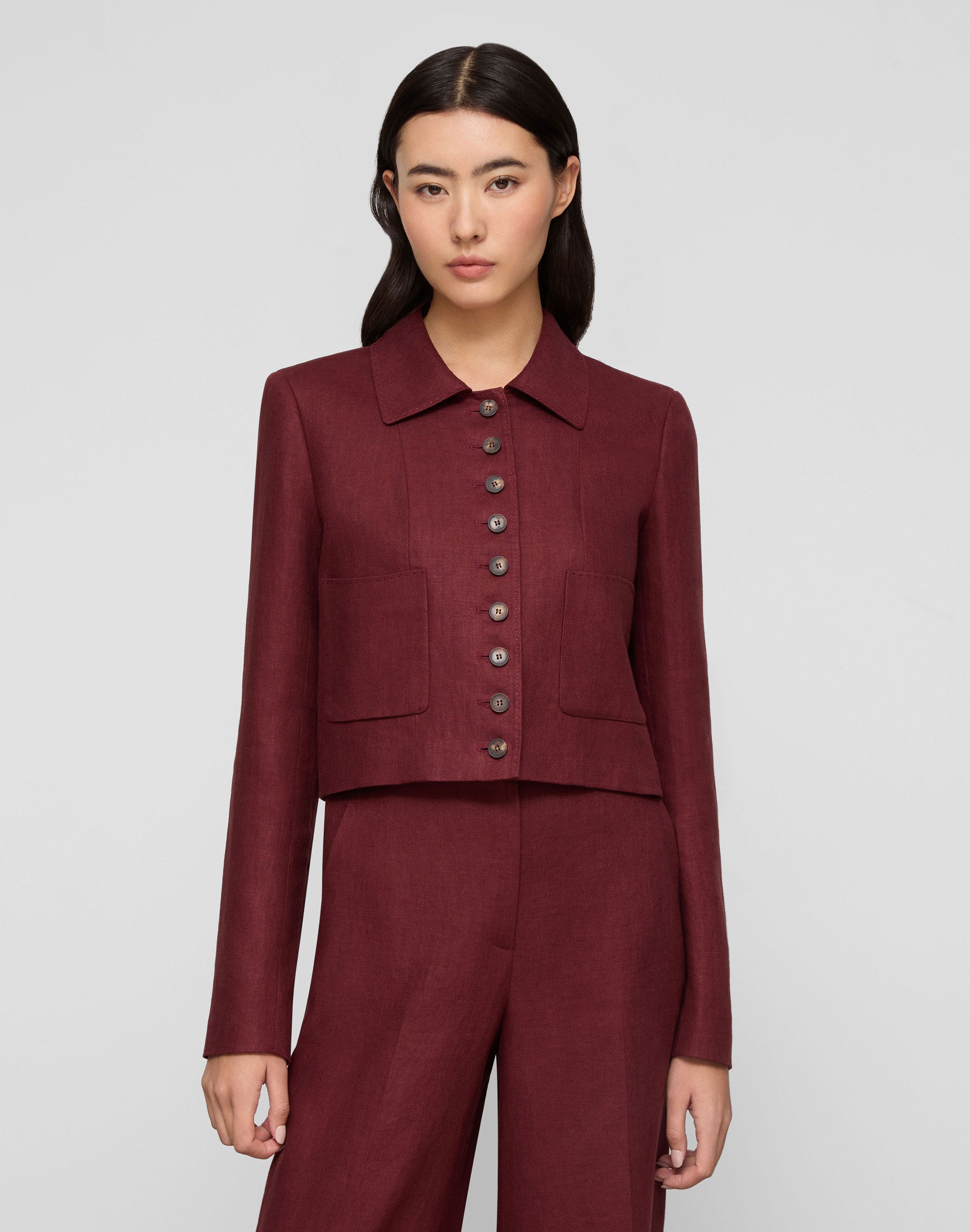 Linen Patch Pocket Short Jacket