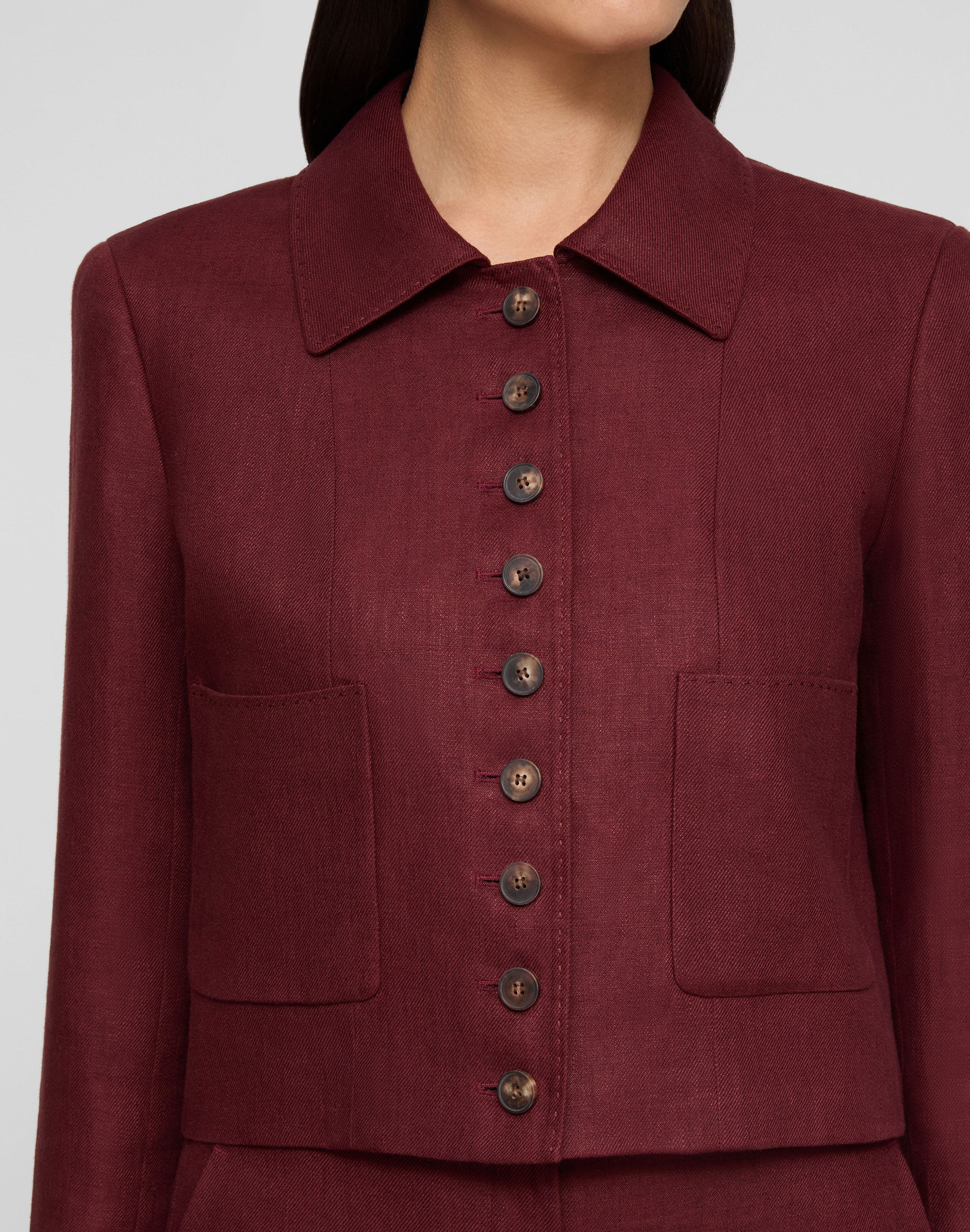 Linen Patch Pocket Short Jacket