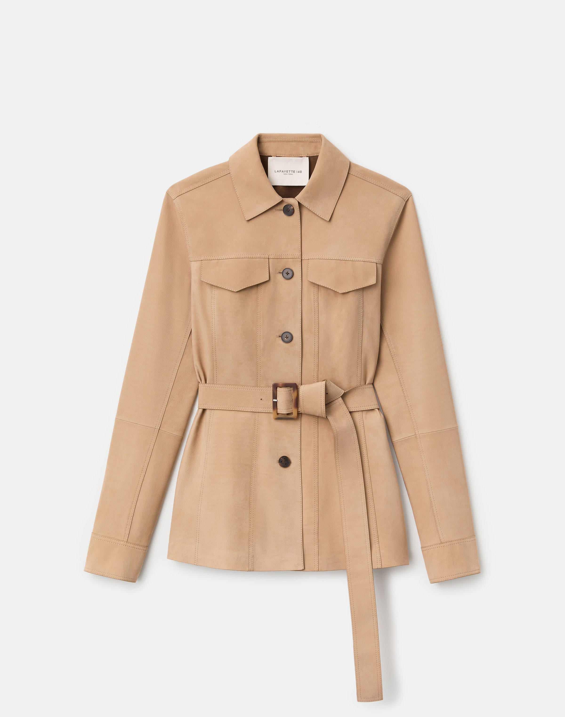 Nubuck Suede Belted Jacket