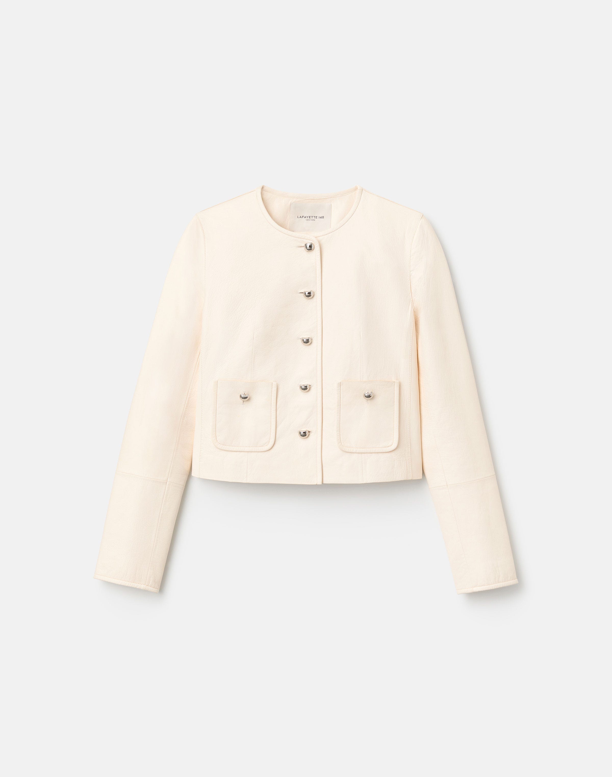 Nappa Leather Patch Pocket Short Jacket