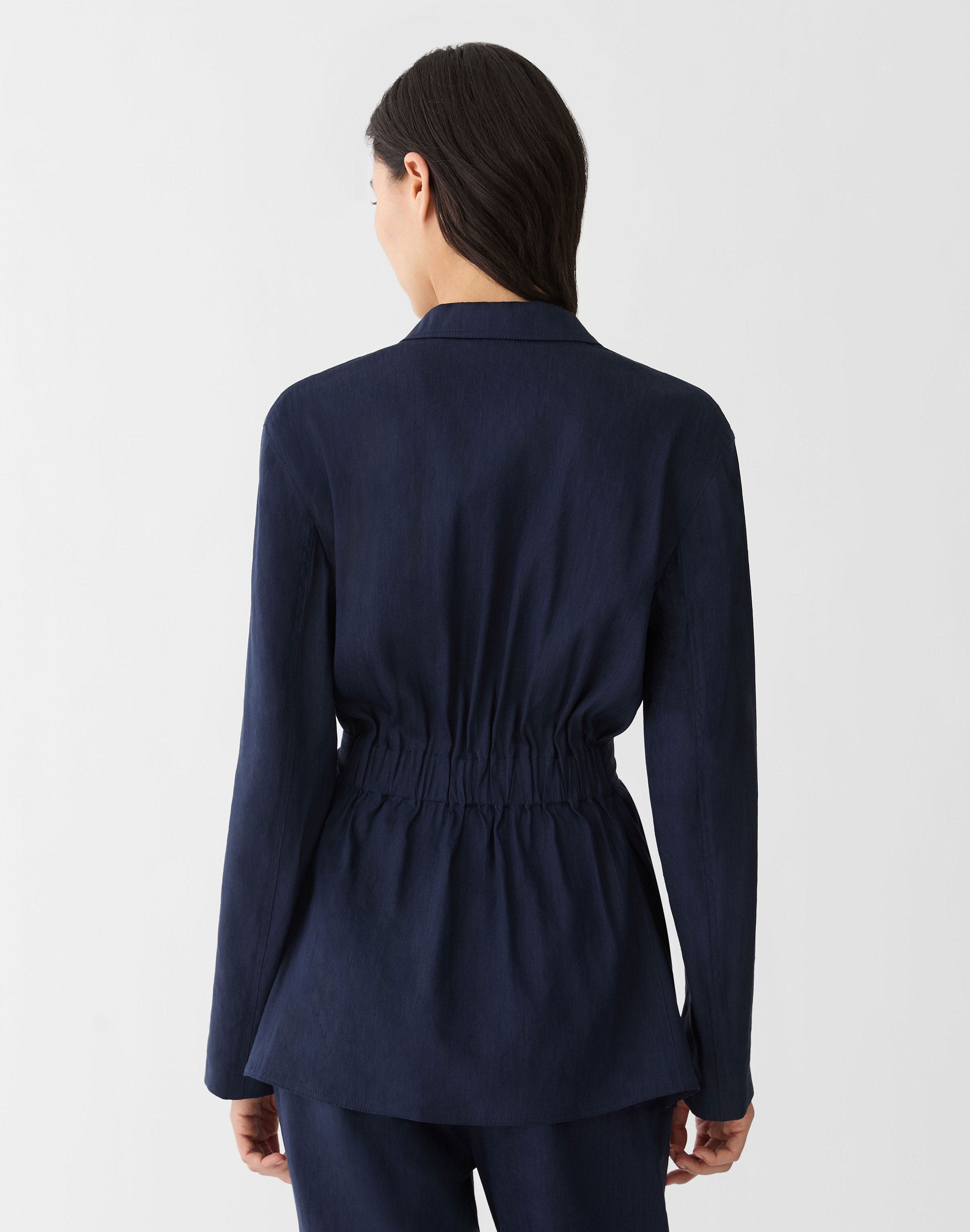 Linen-Viscose Tie Waist Jacket 