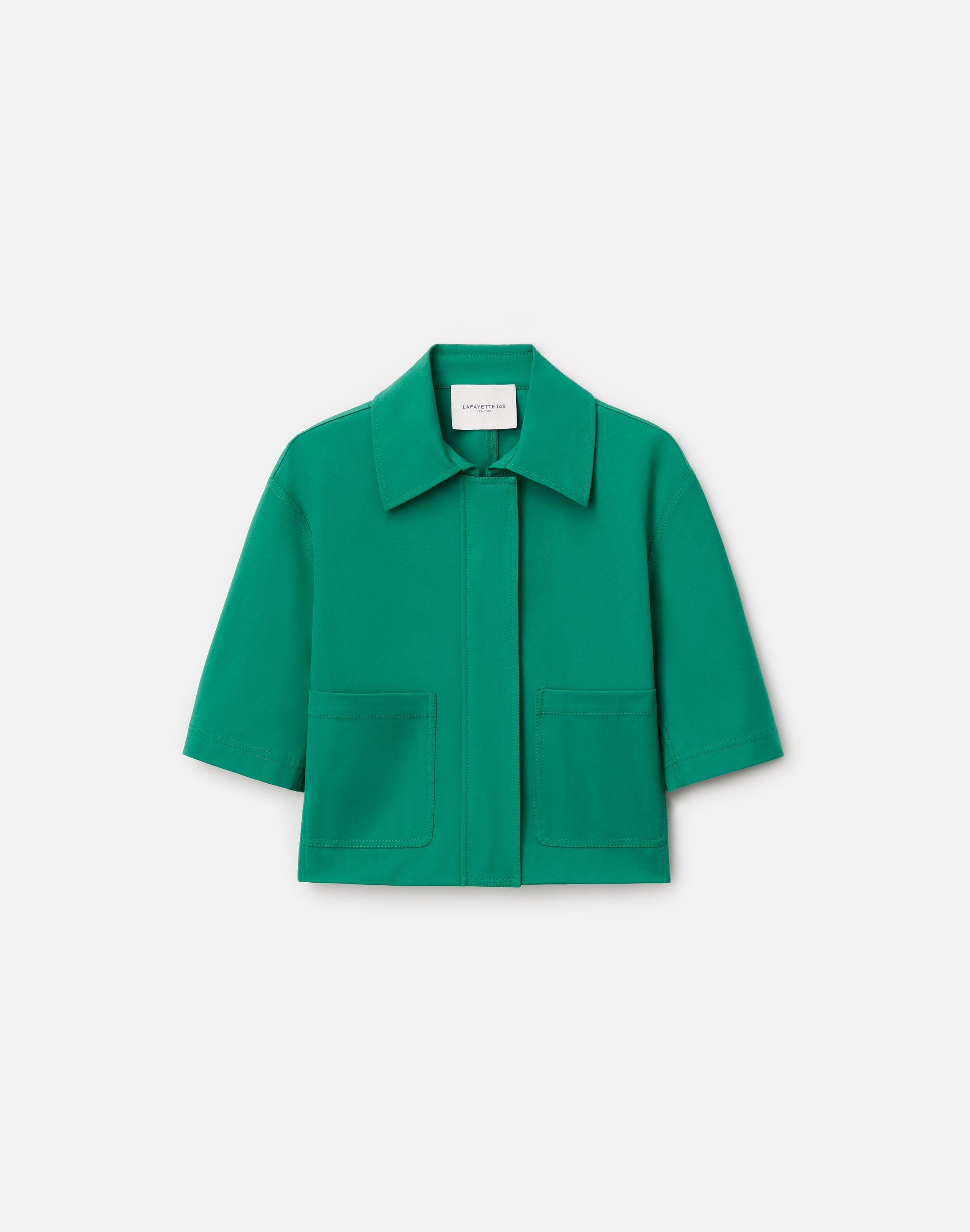 Plus-Size Techno Stretch Twill Cropped Jacket
