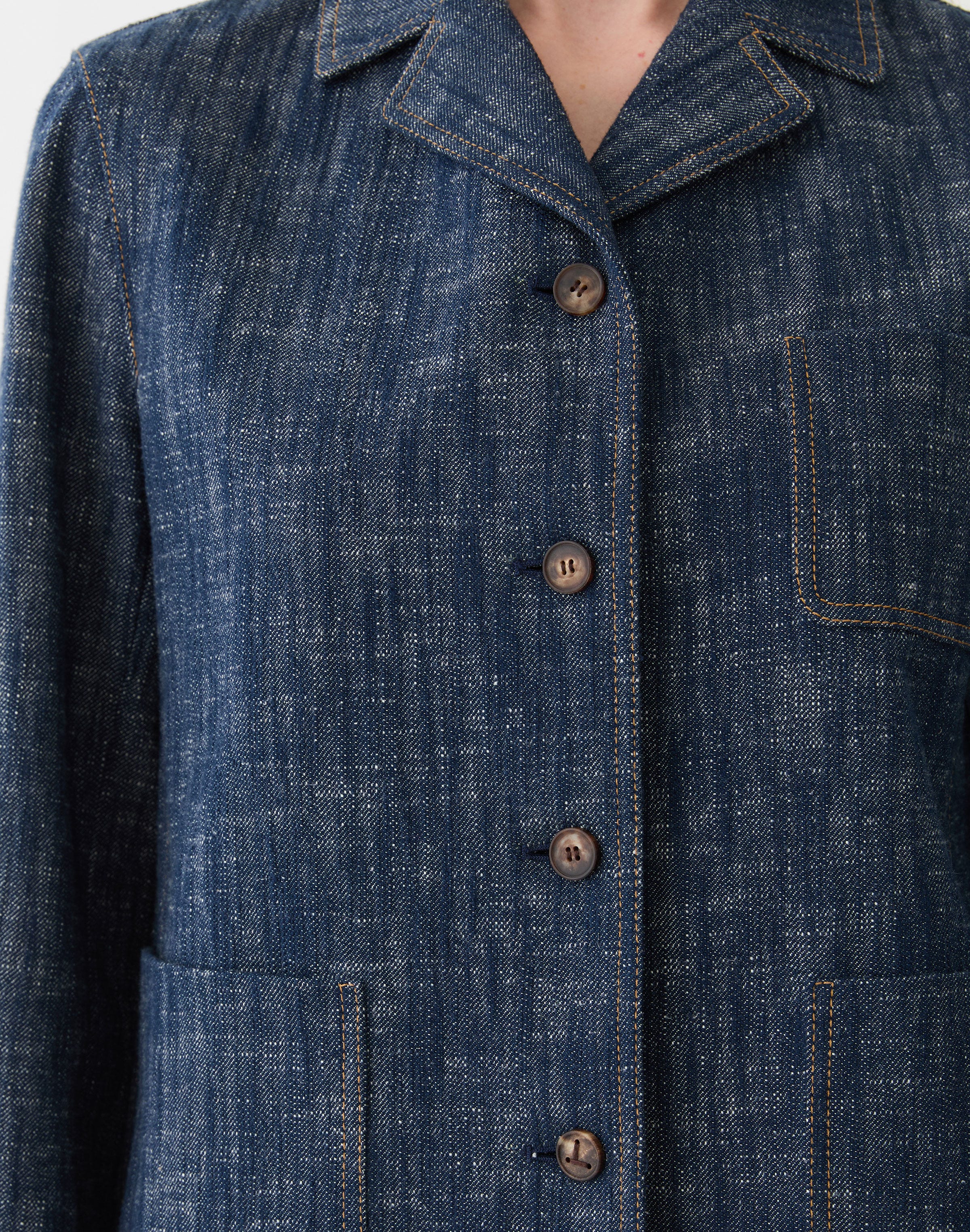 Denim-Effect Twill Jacket