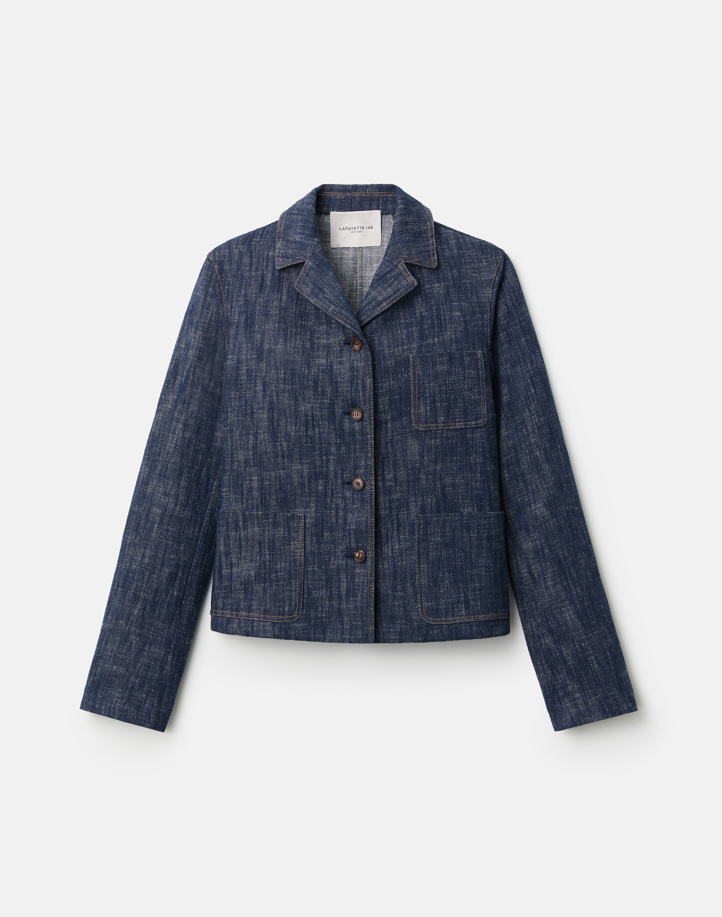 Denim-Effect Twill Jacket