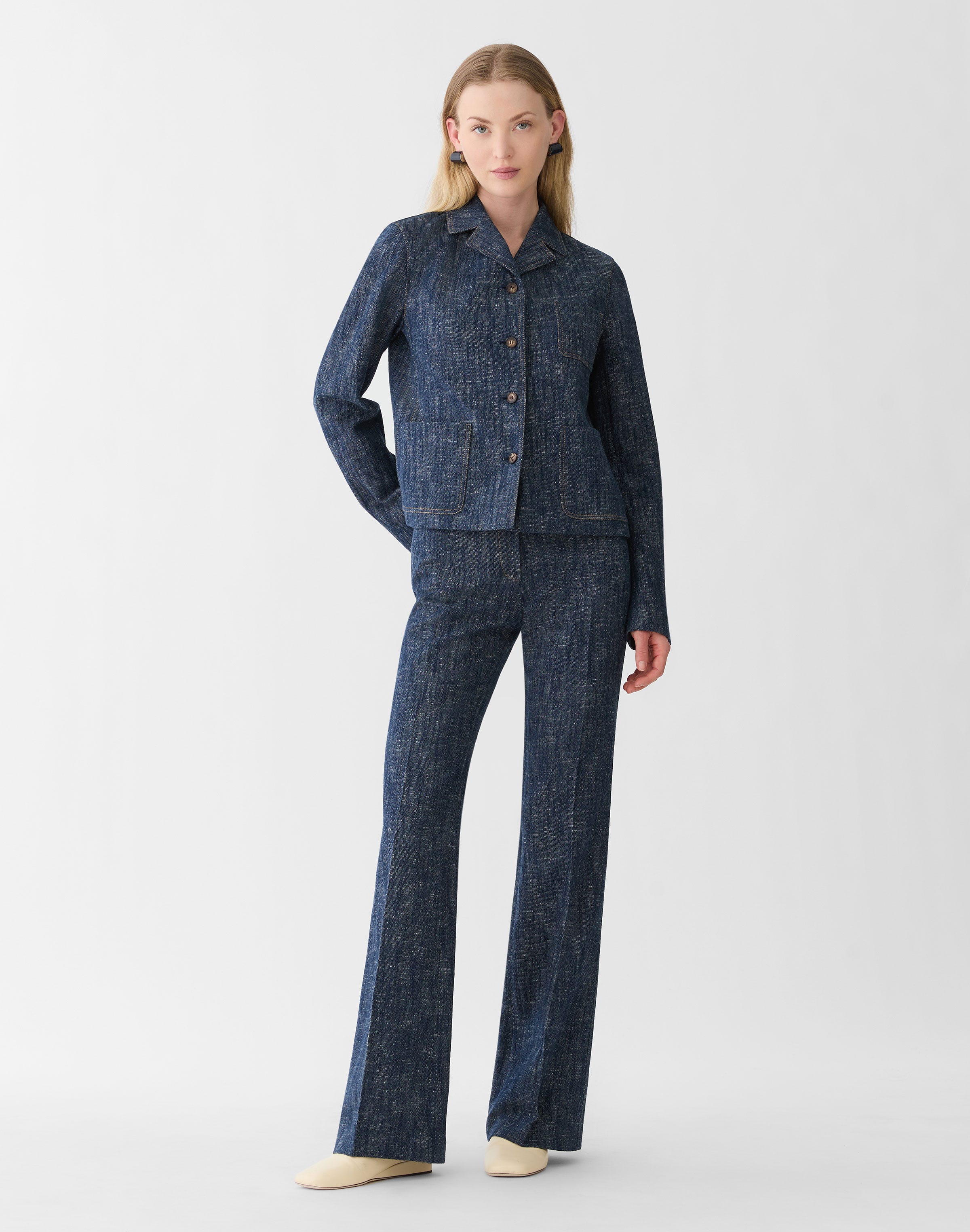 Denim-Effect Twill Jacket