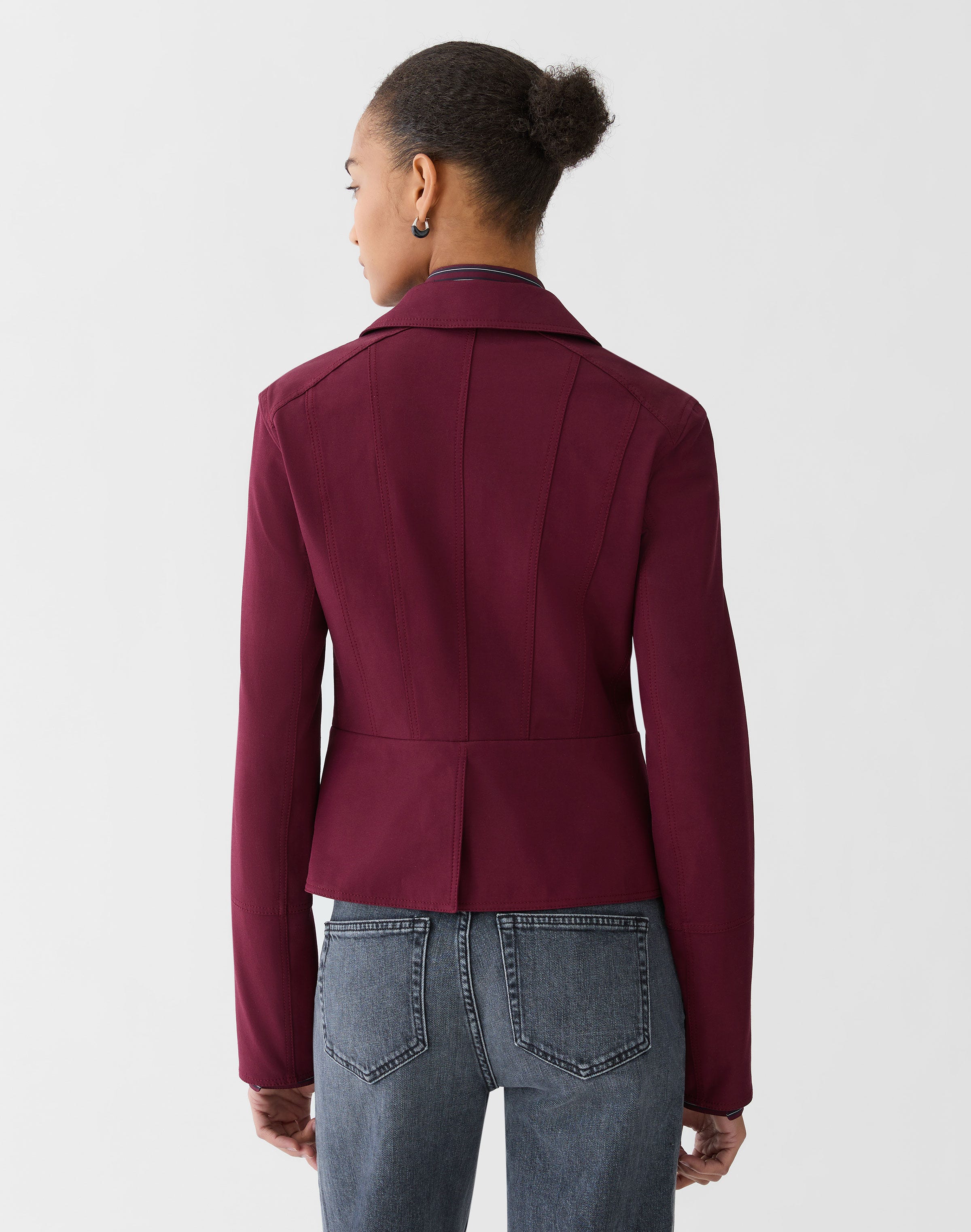 Petite Techno Stretch Twill Button Front Jacket