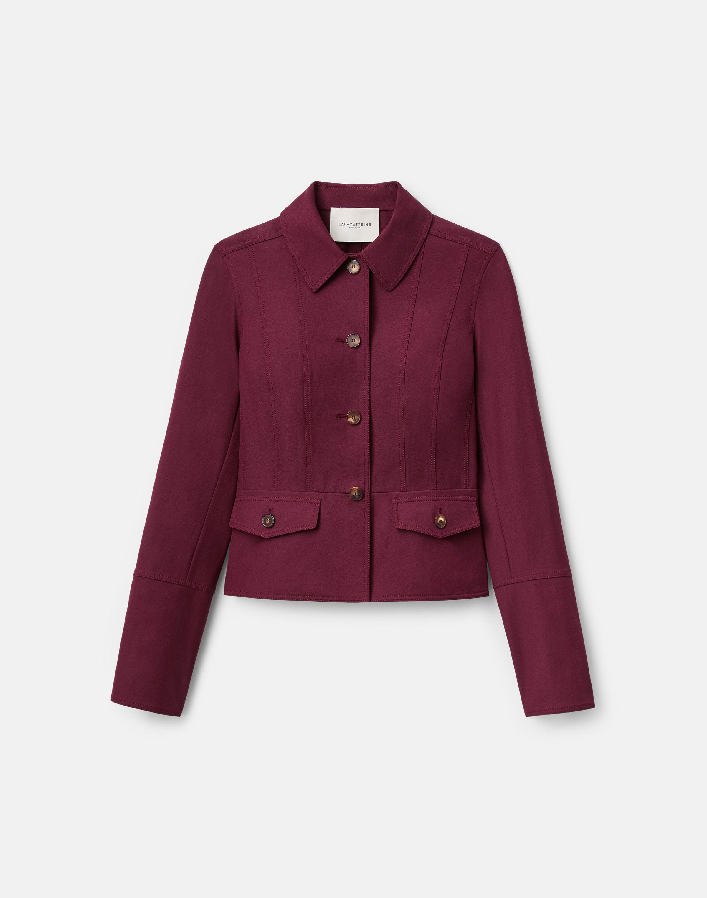 Petite Techno Stretch Twill Button Front Jacket