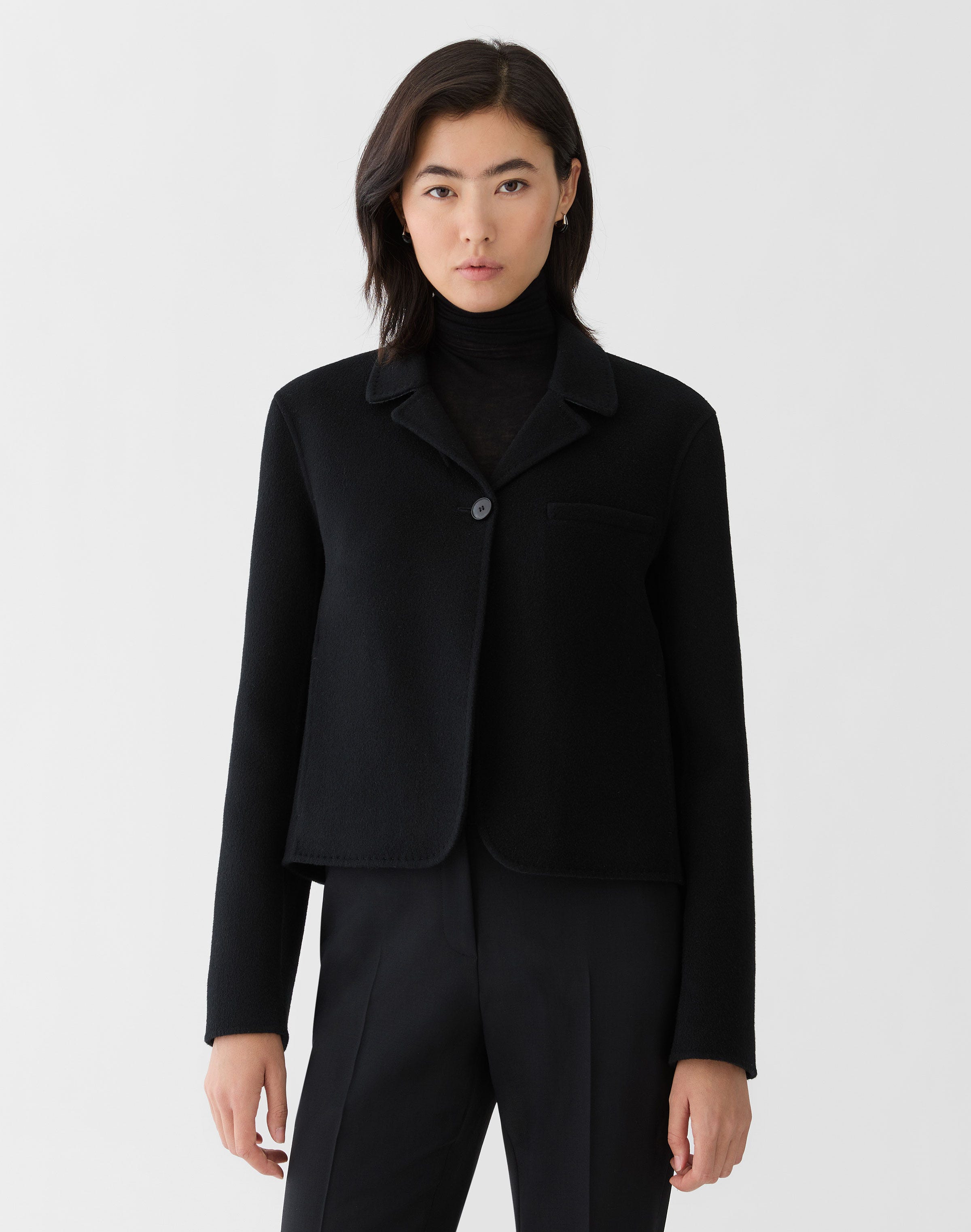 Wool-Cashmere Double Face Notch Lapel Blazer