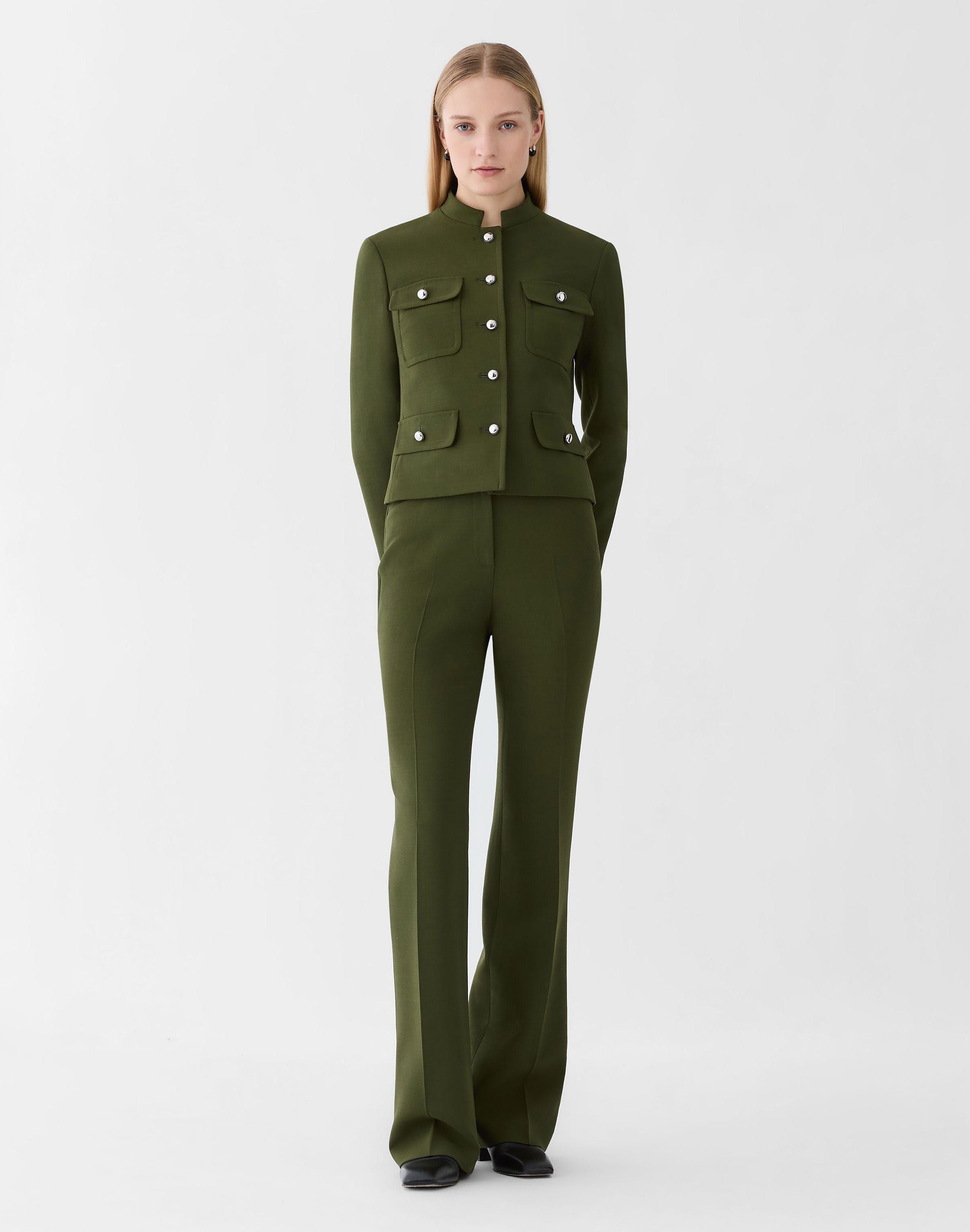 Responsible Wool Double Face Cropped Jacket