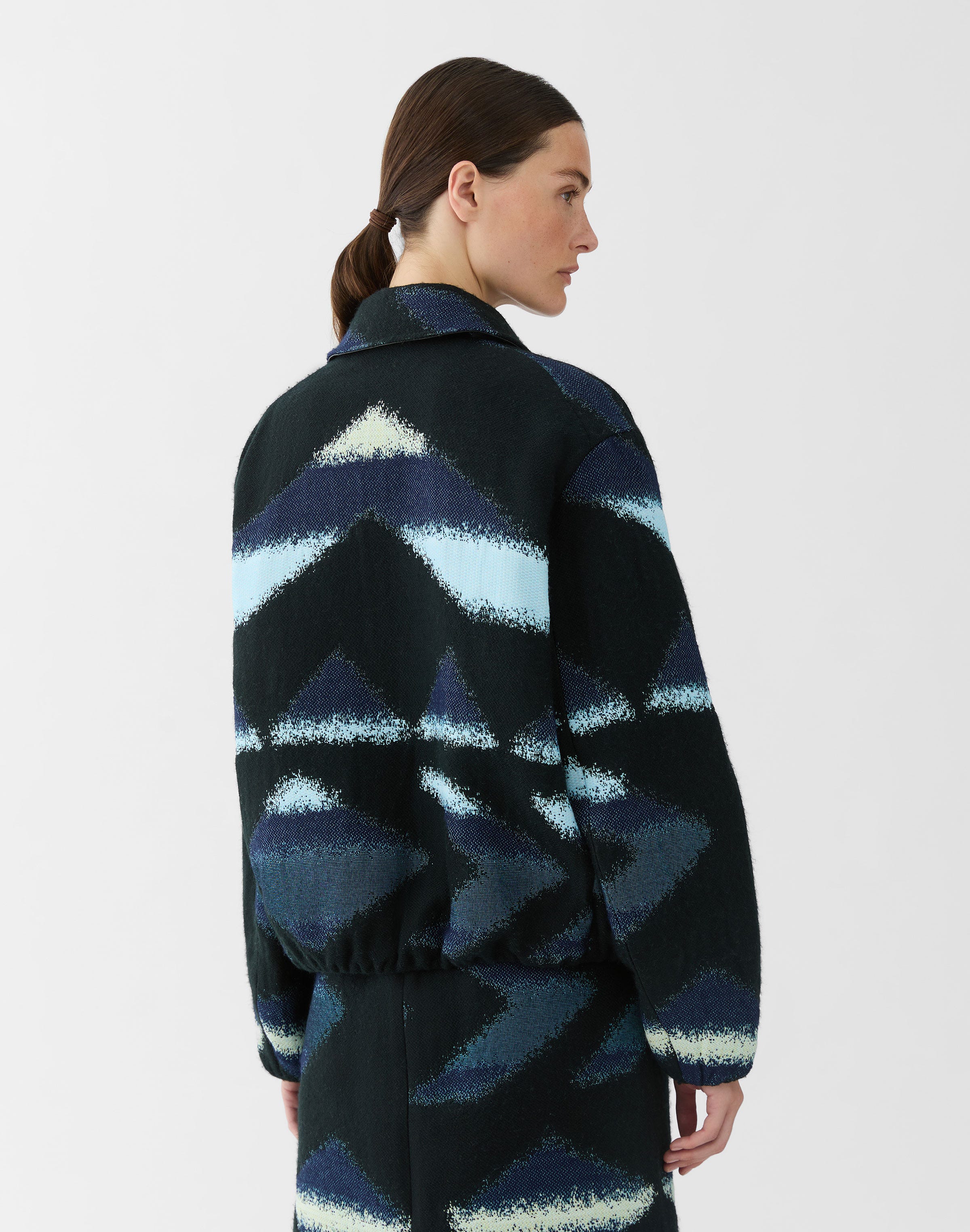 Geo Jacquard Bomber Jacket