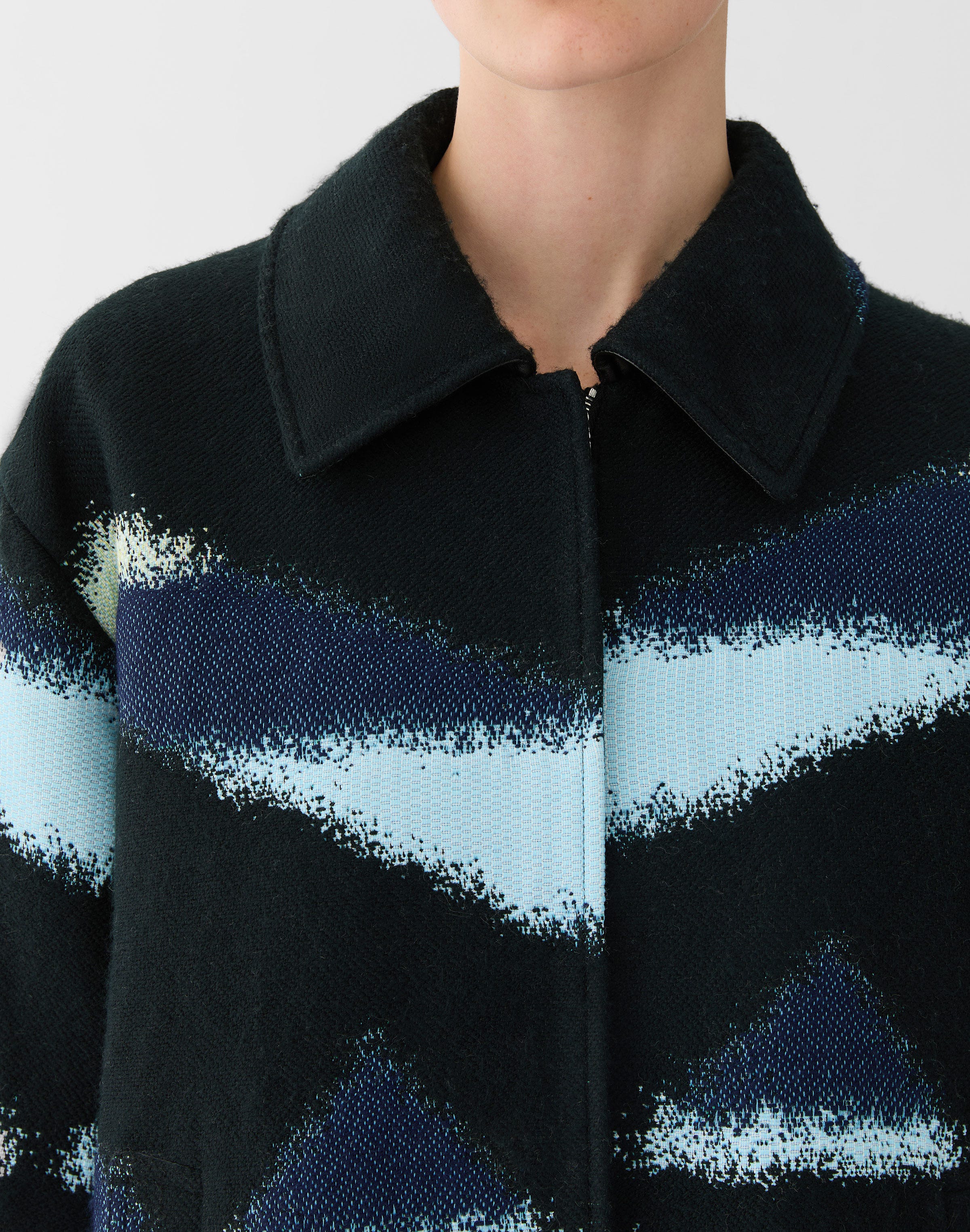 Geo Jacquard Bomber Jacket