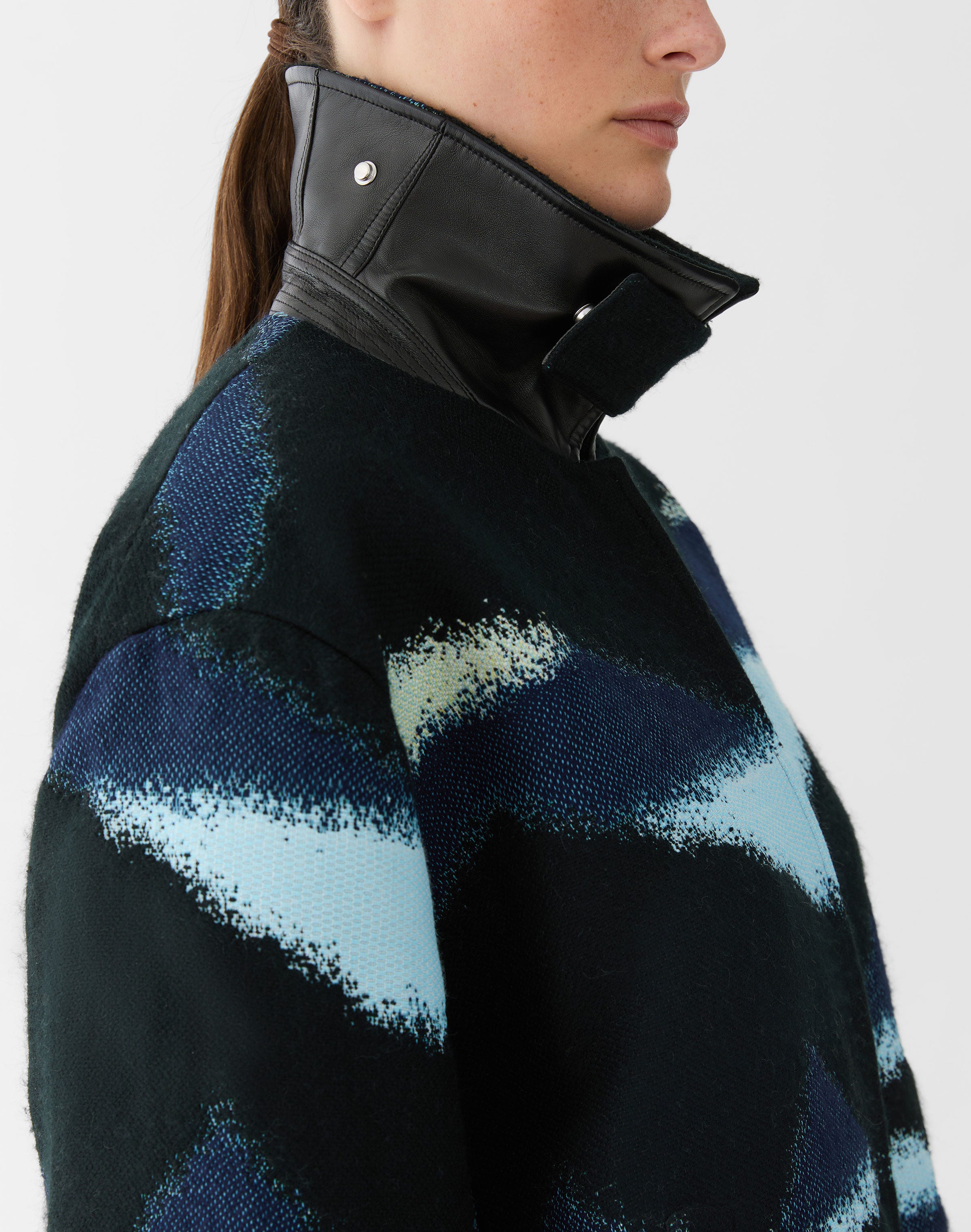 Geo Jacquard Bomber Jacket