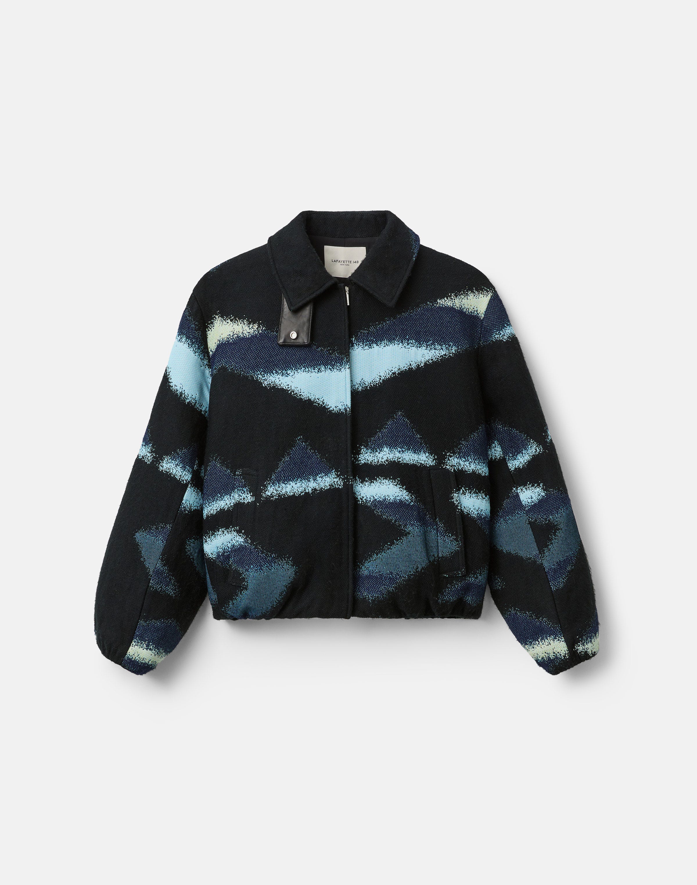 Geo Jacquard Bomber Jacket