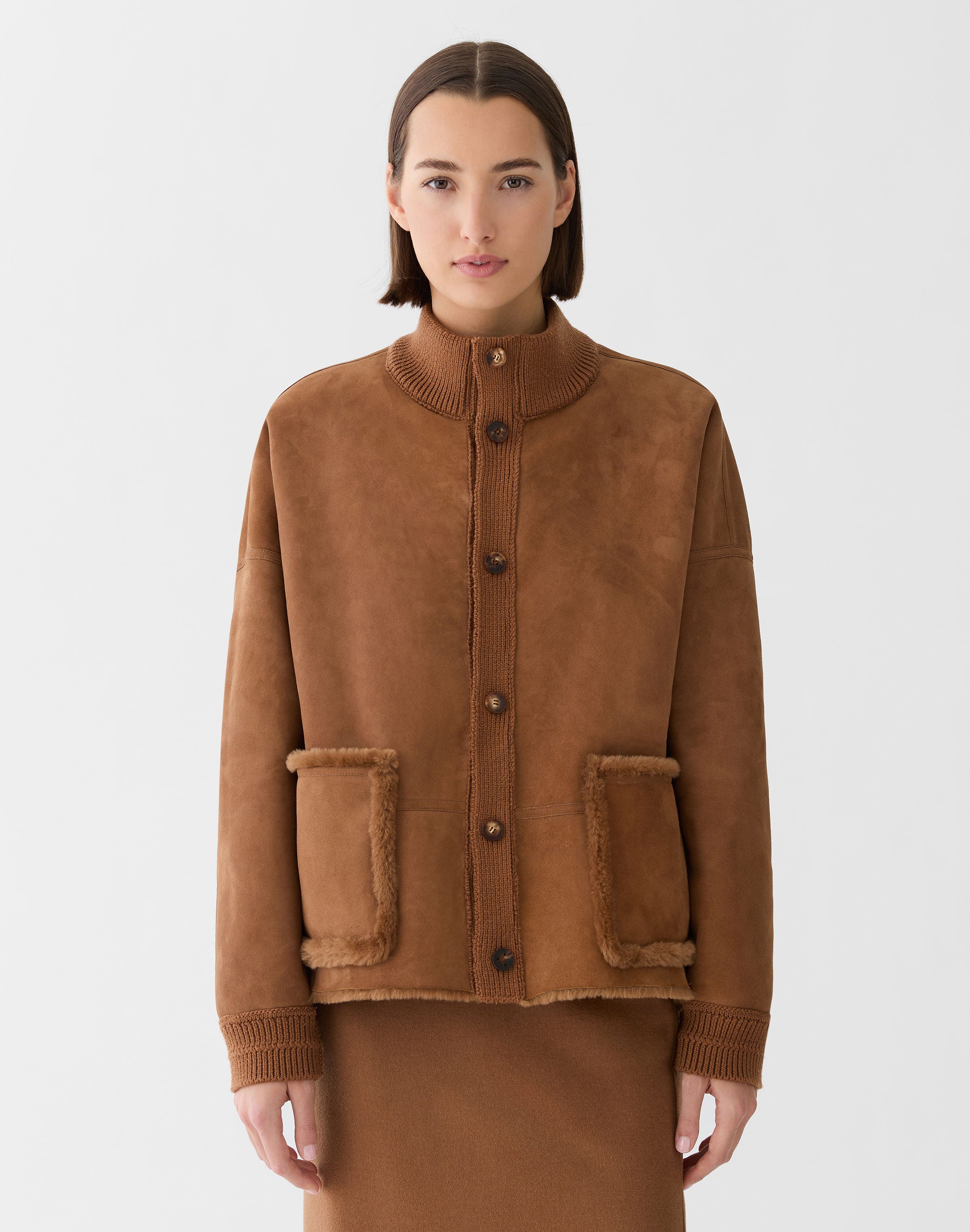 Merino Shearling Reversible Bomber Jacket