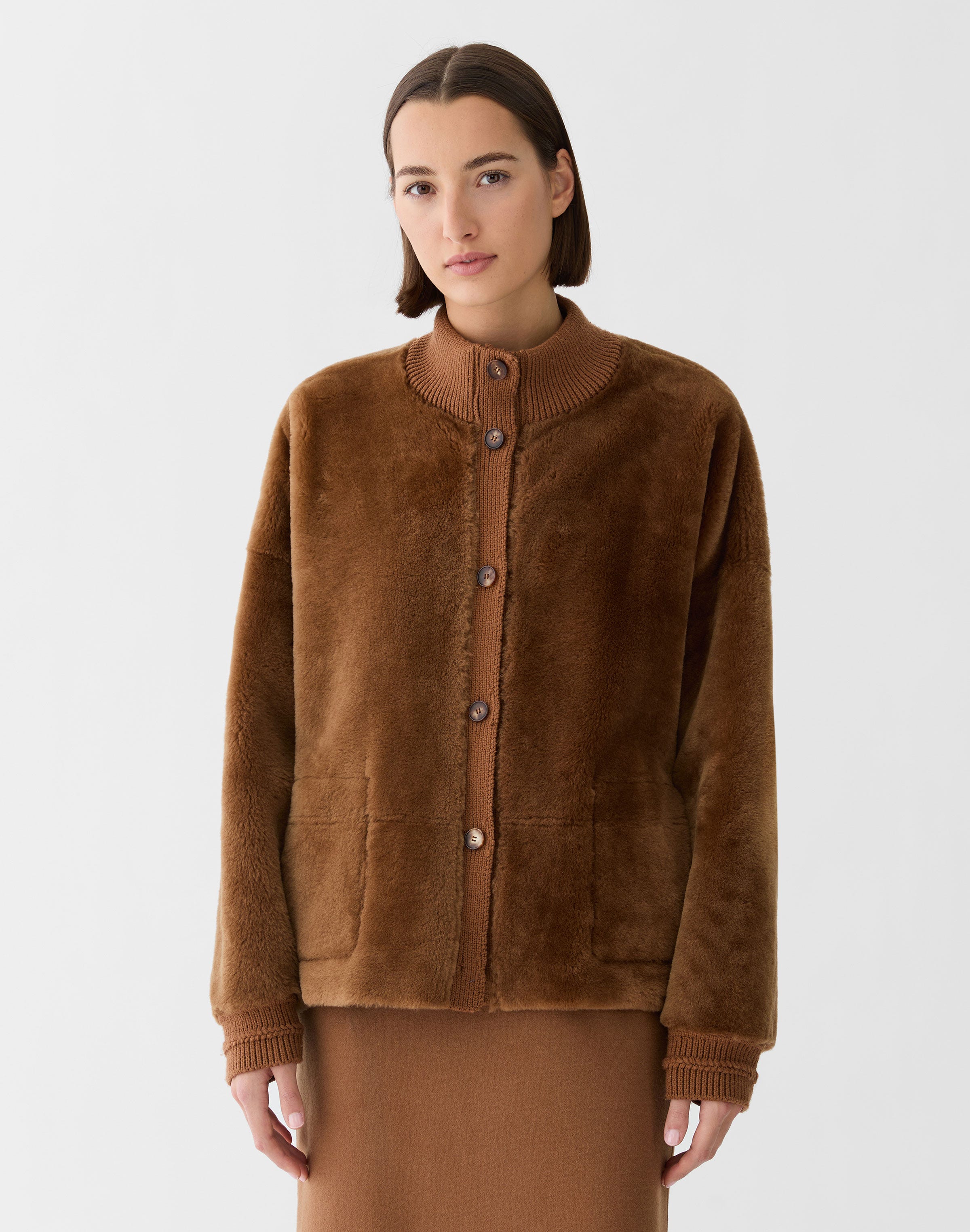 Merino Shearling Reversible Bomber Jacket