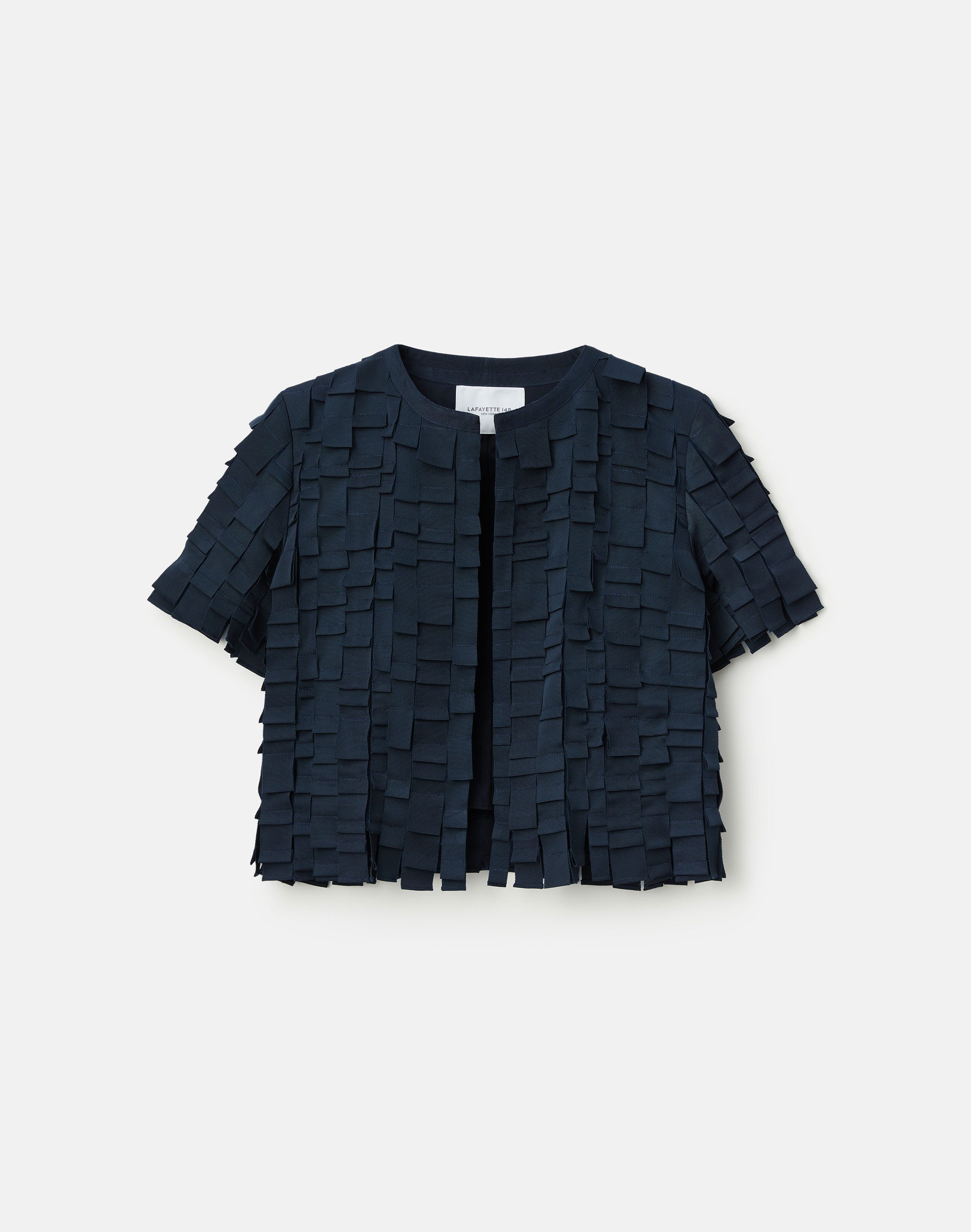 Grosgrain Plaid Georgette Short Jacket