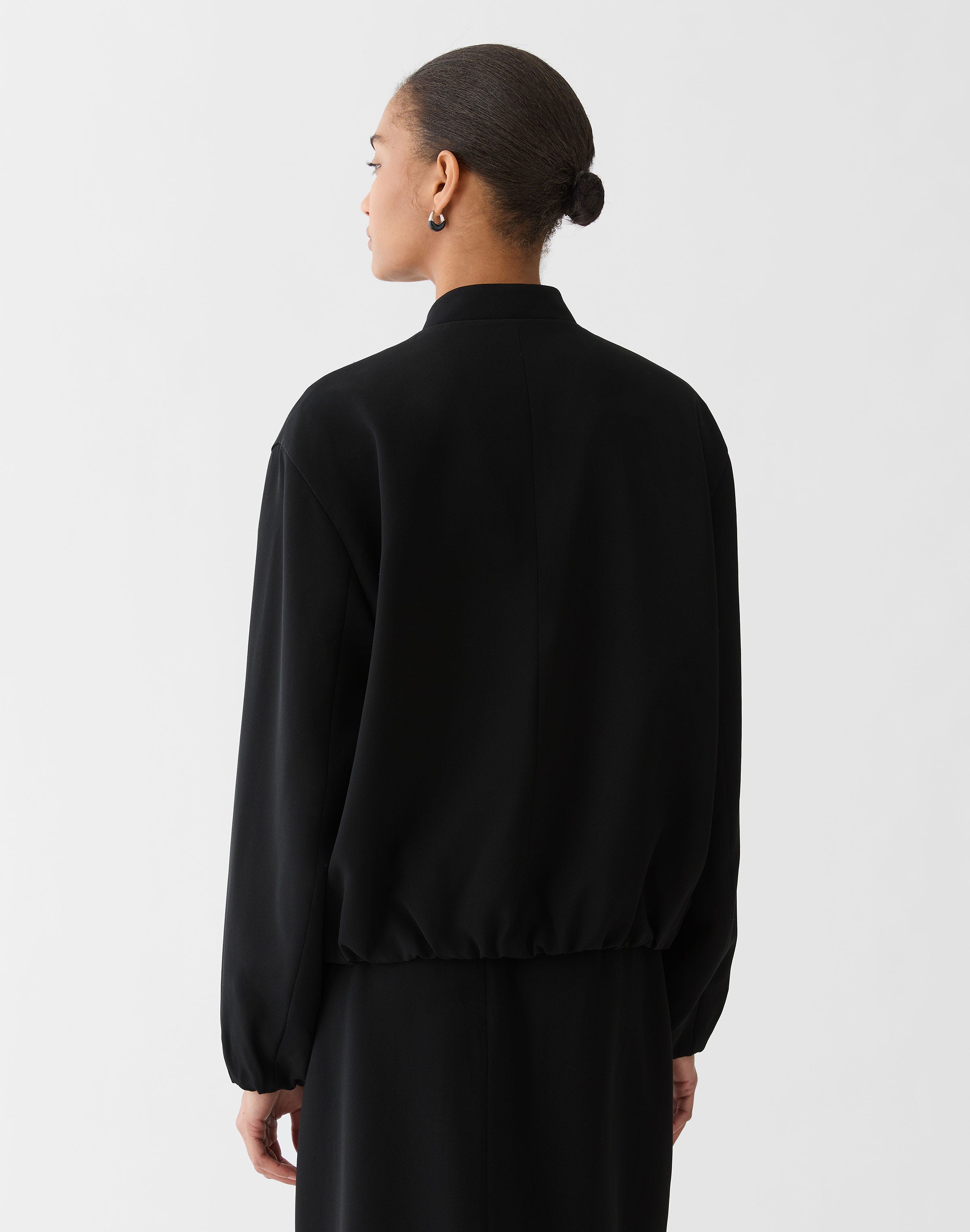 Responsible Finesse Crepe Piped Bomber Jacket