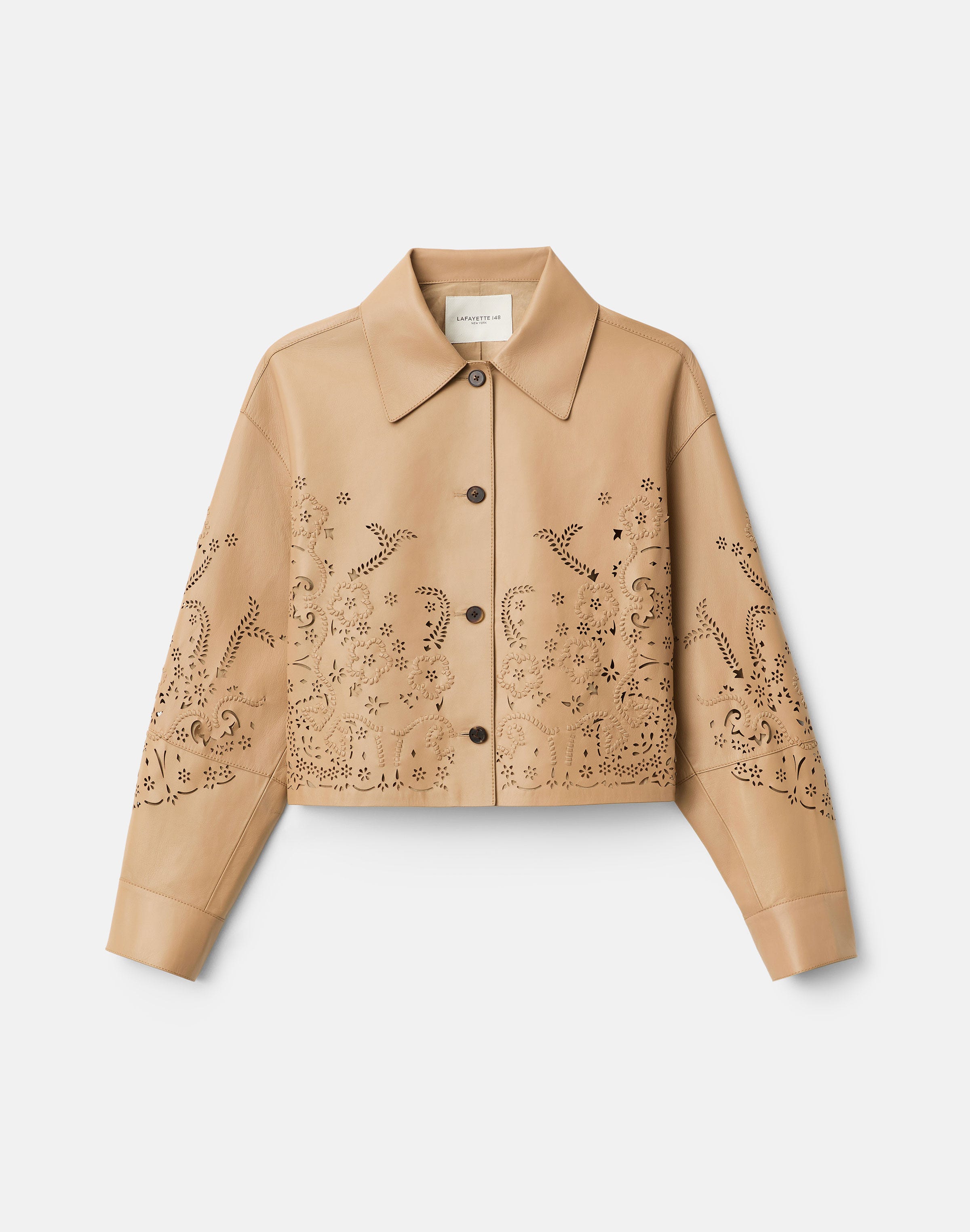 Paisley Laser Cut Nappa Leather Jacket