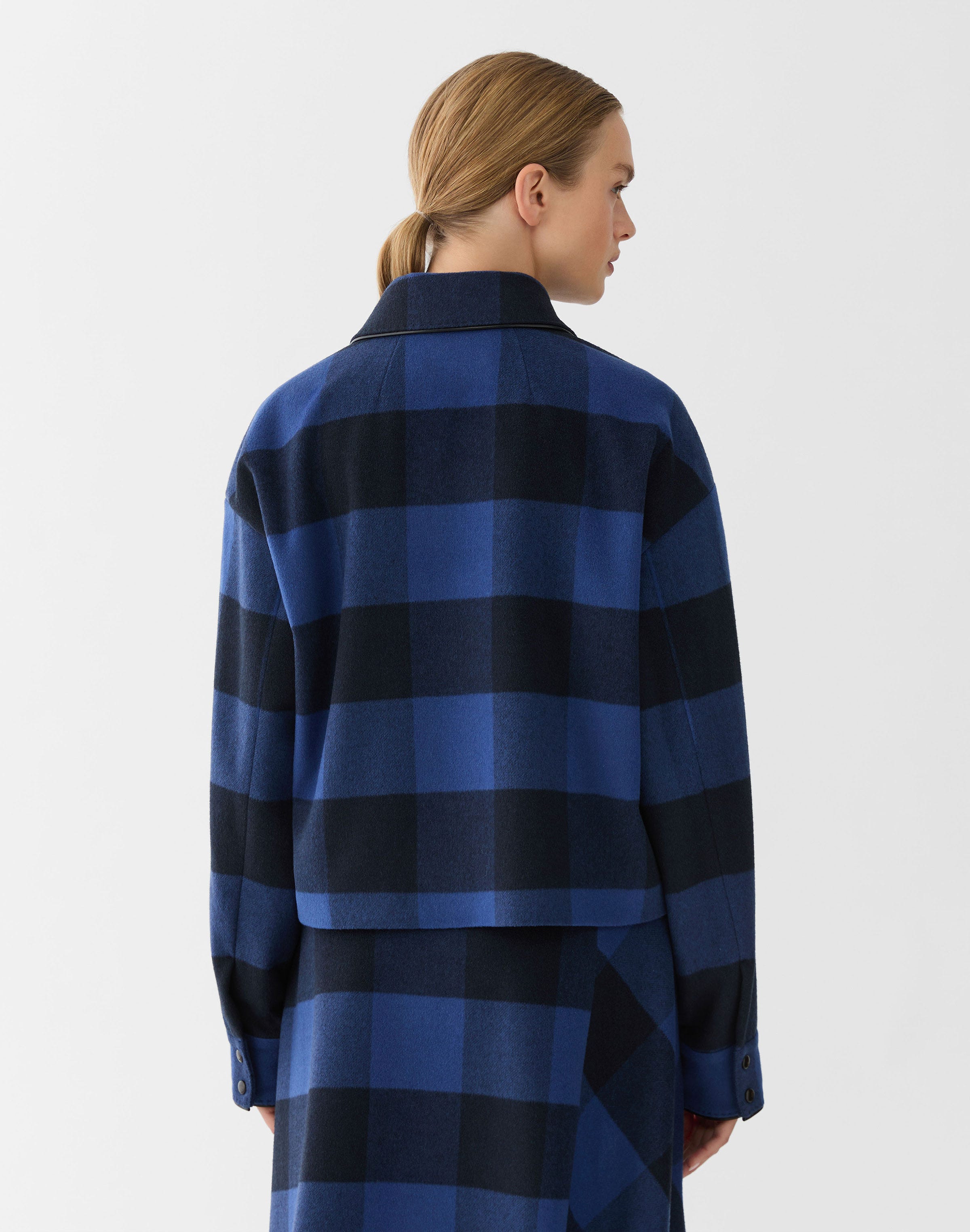 Buffalo Check Wool-Cashmere Short Jacket