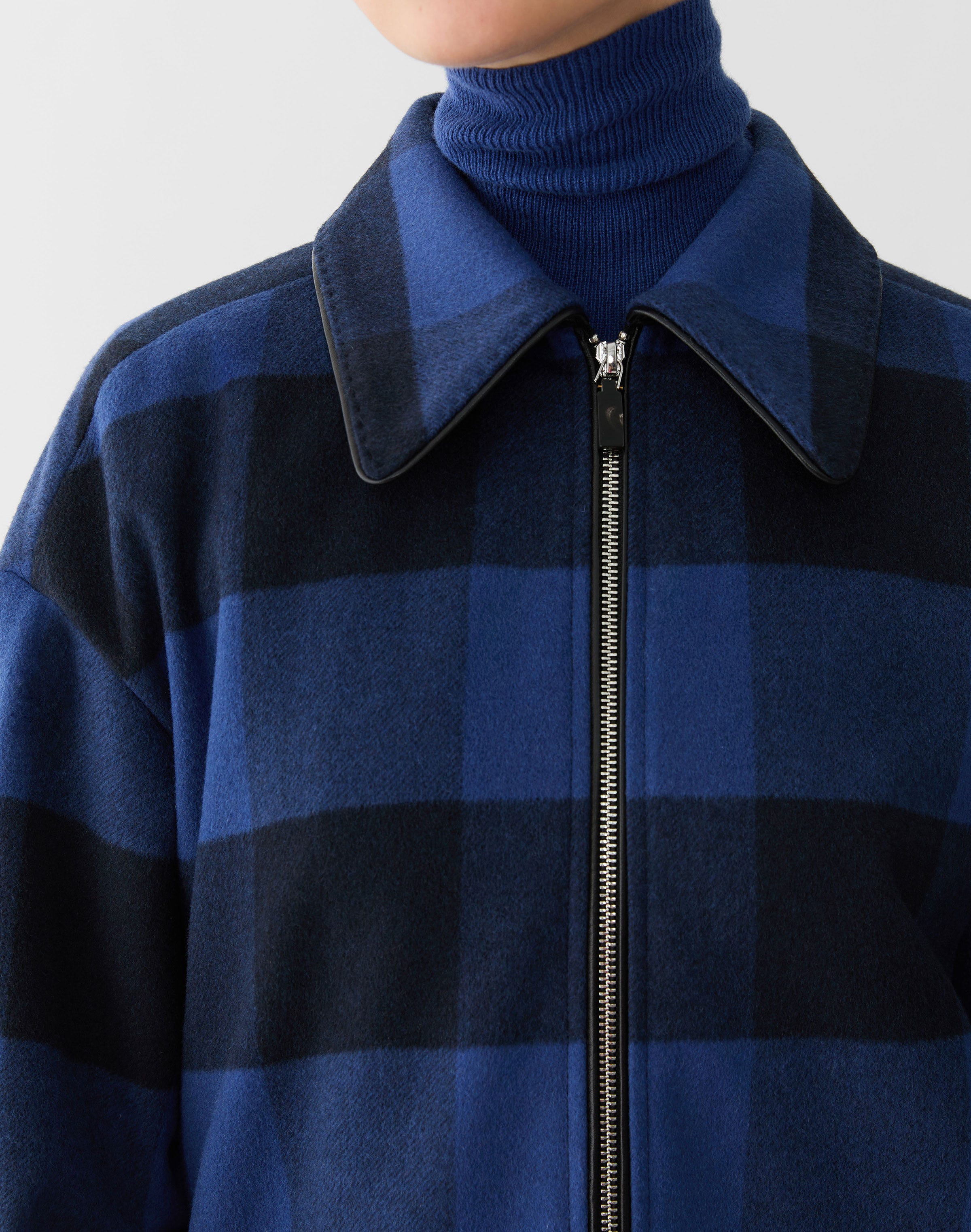 Buffalo Check Wool-Cashmere Short Jacket