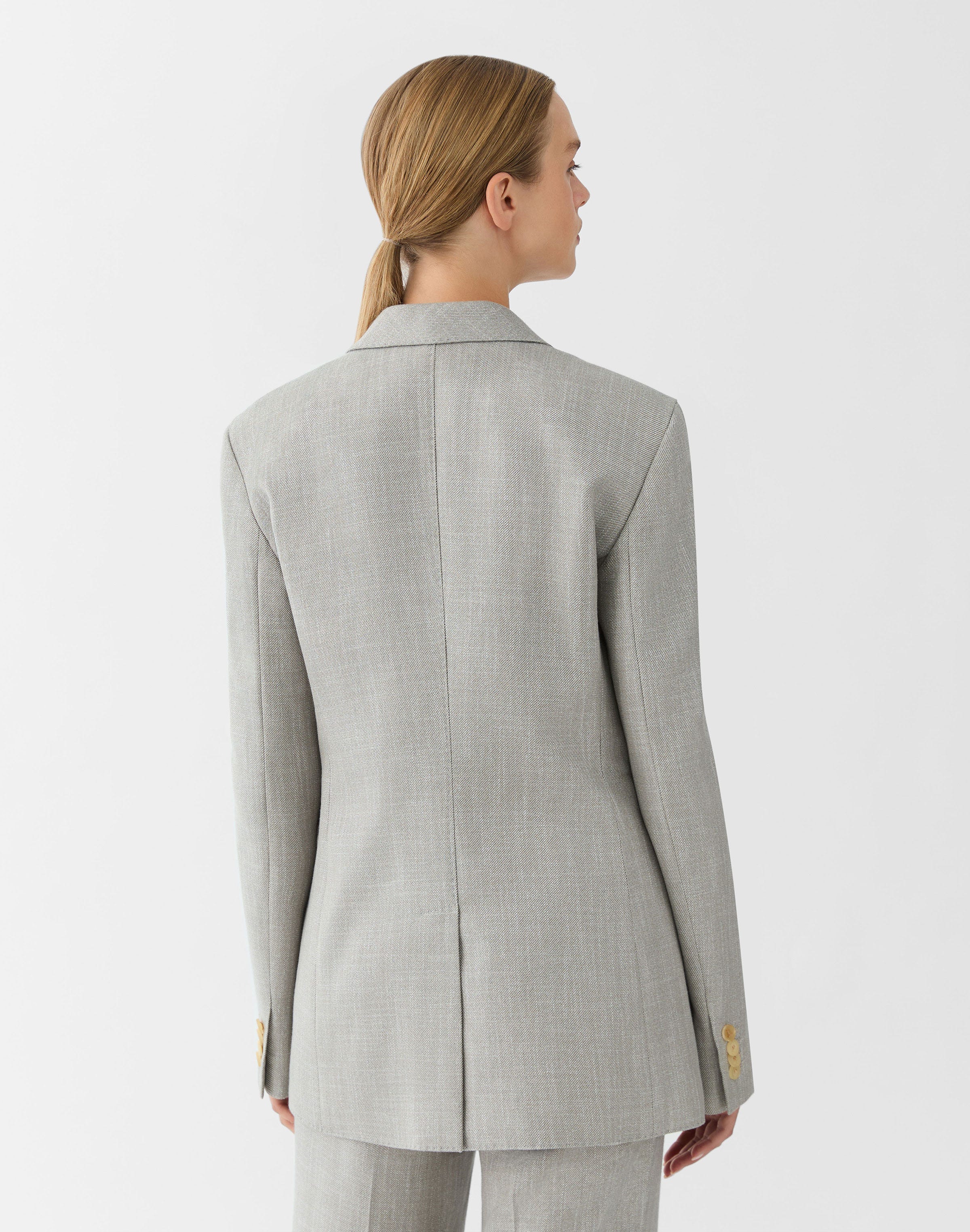 Petite Bamboo Viscose Twill Three Pocket Blazer